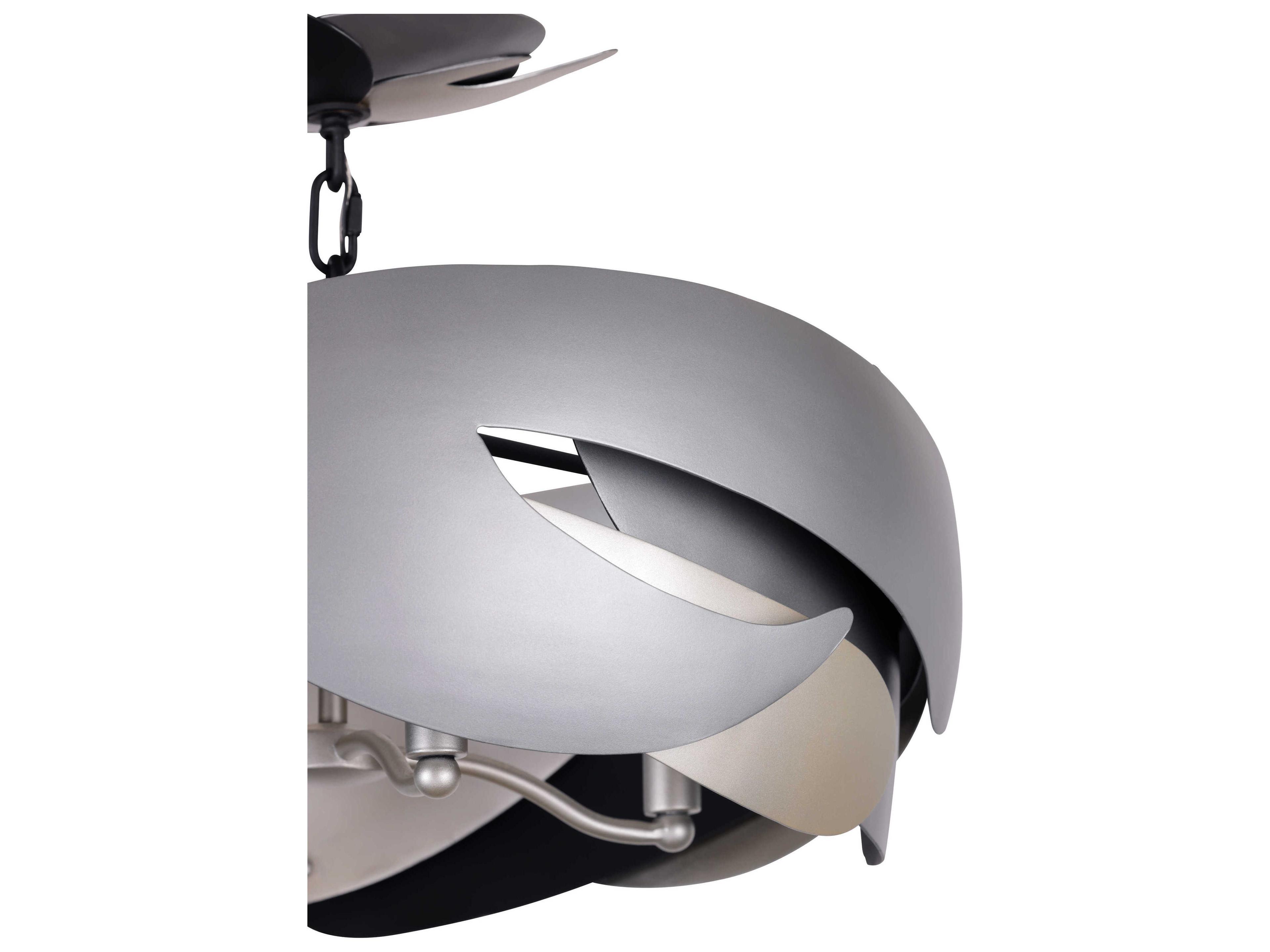 George Kovacs Metalo Misto 4-Light Coal Atlas Midnight Silver Black Semi Flush Mount