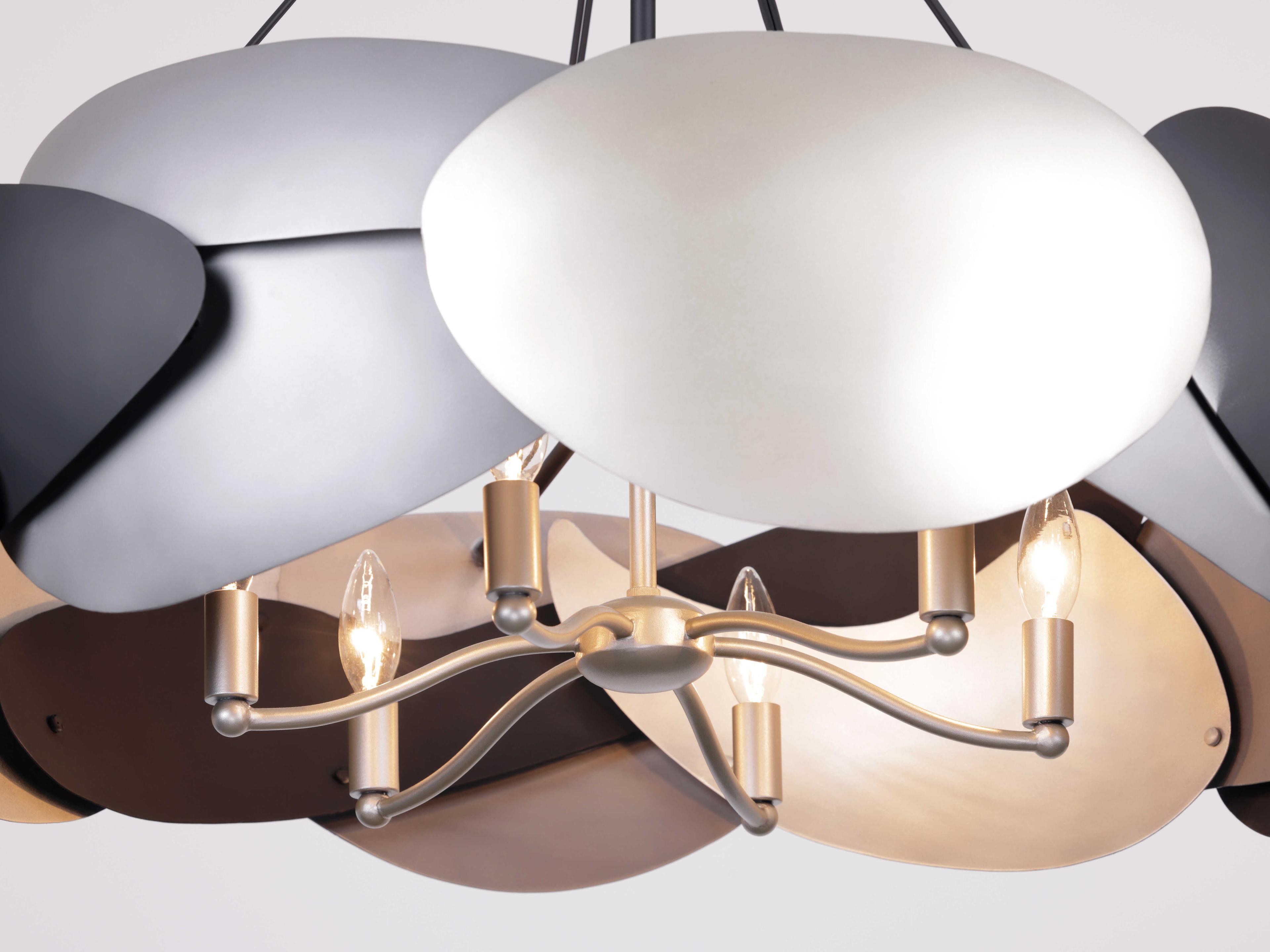 George Kovacs Metalo Misto 6-Light Coal Atlas Midnight Silver Black Pendant