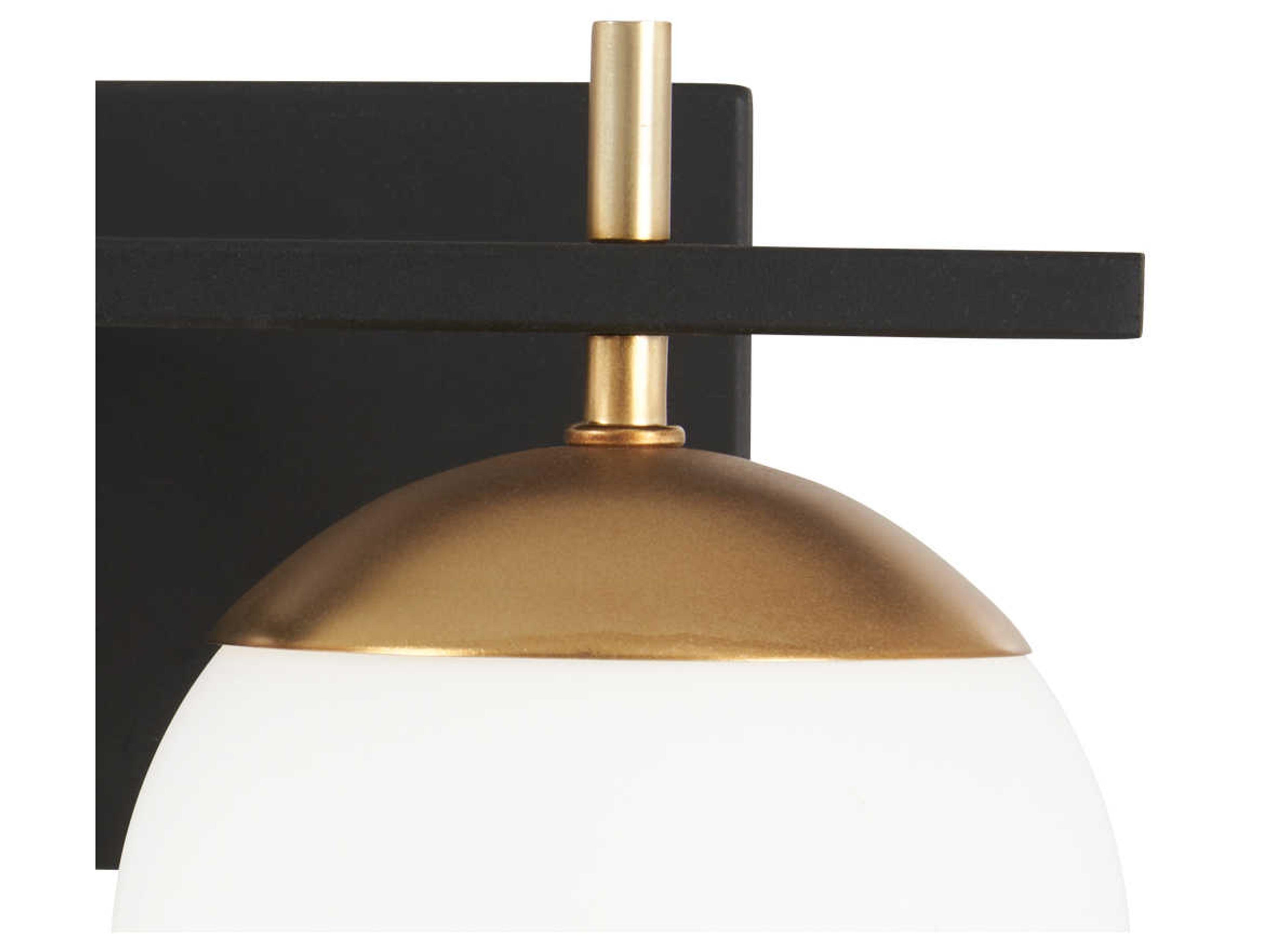 George Kovacs Alluria 3-Light Weathered Black Autumn Gold Glass Vanity Light