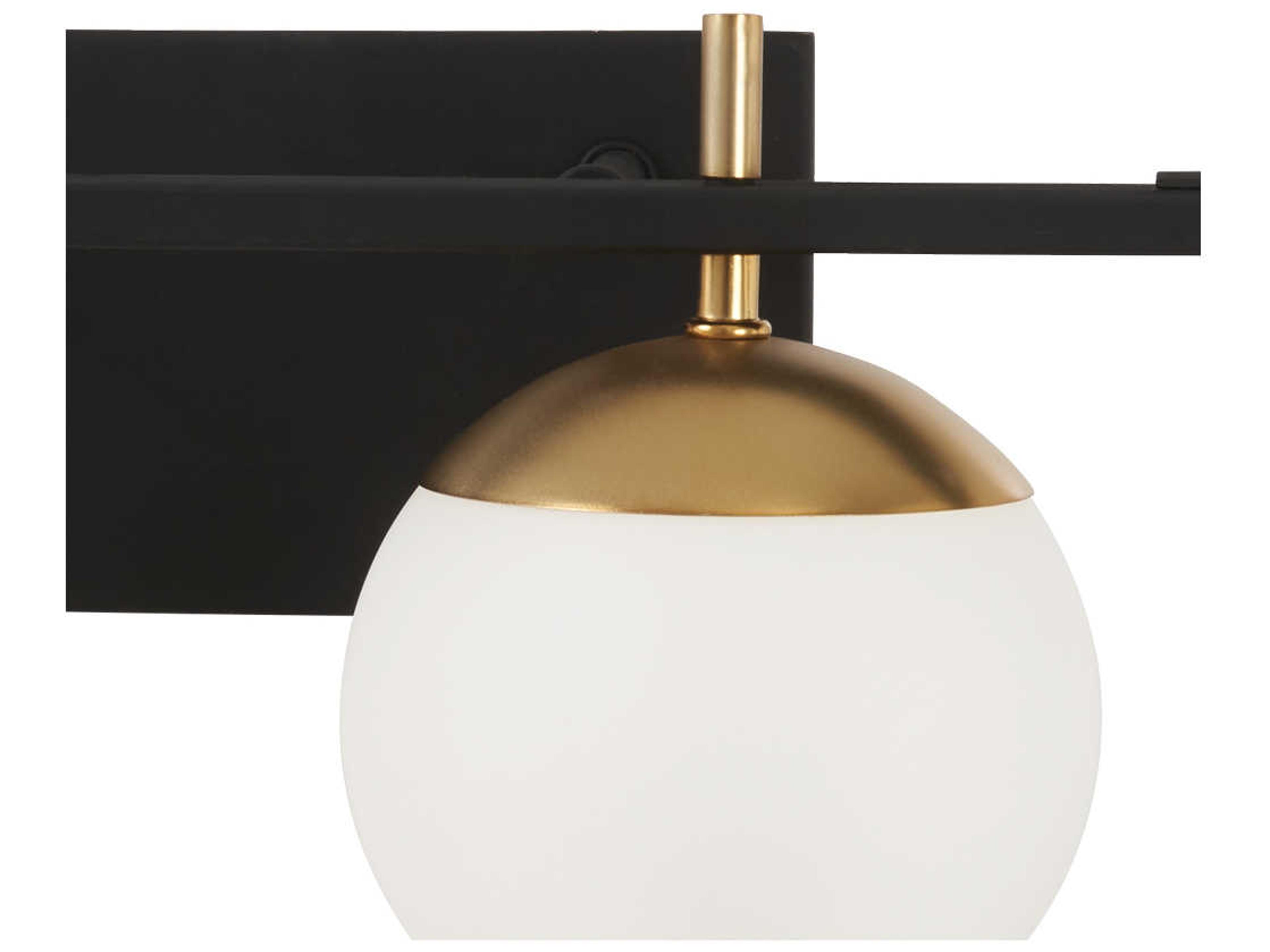 George Kovacs Alluria 5-Light Weathered Black Autumn Gold Glass Vanity Light