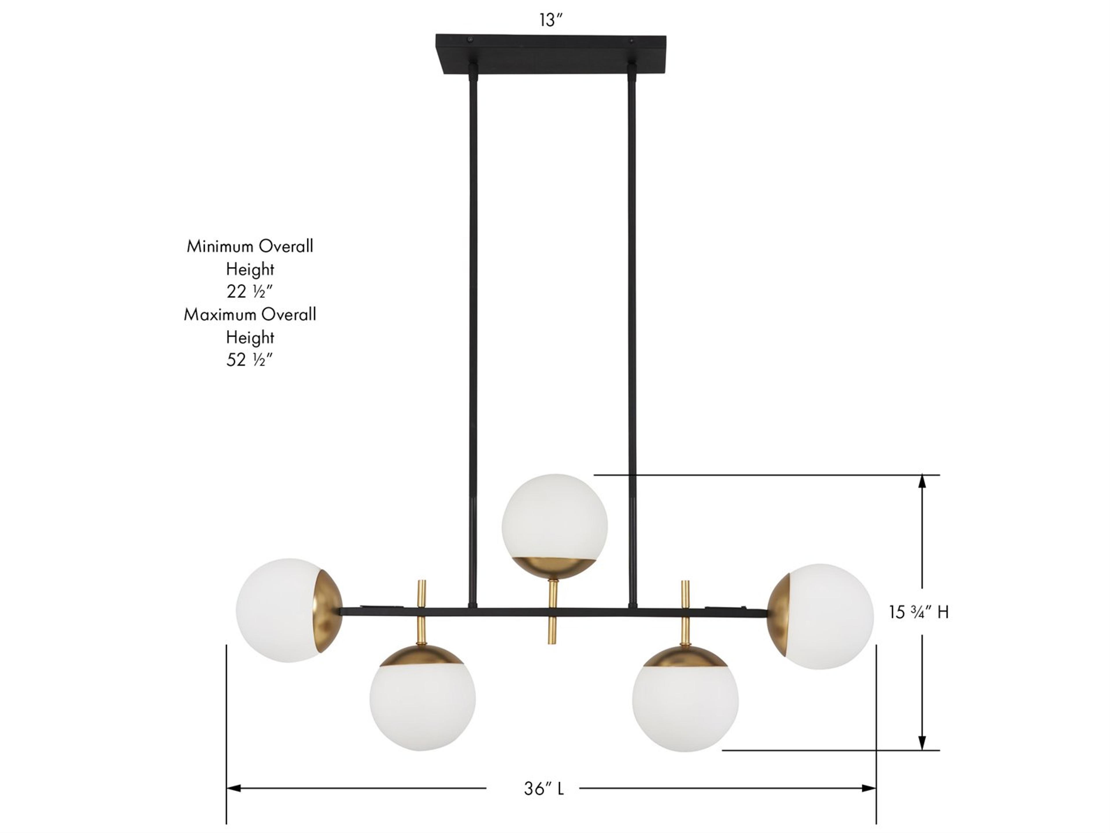 George Kovacs Alluria 6-Light Weathered Black Autumn Gold Glass Globe Island Pendant