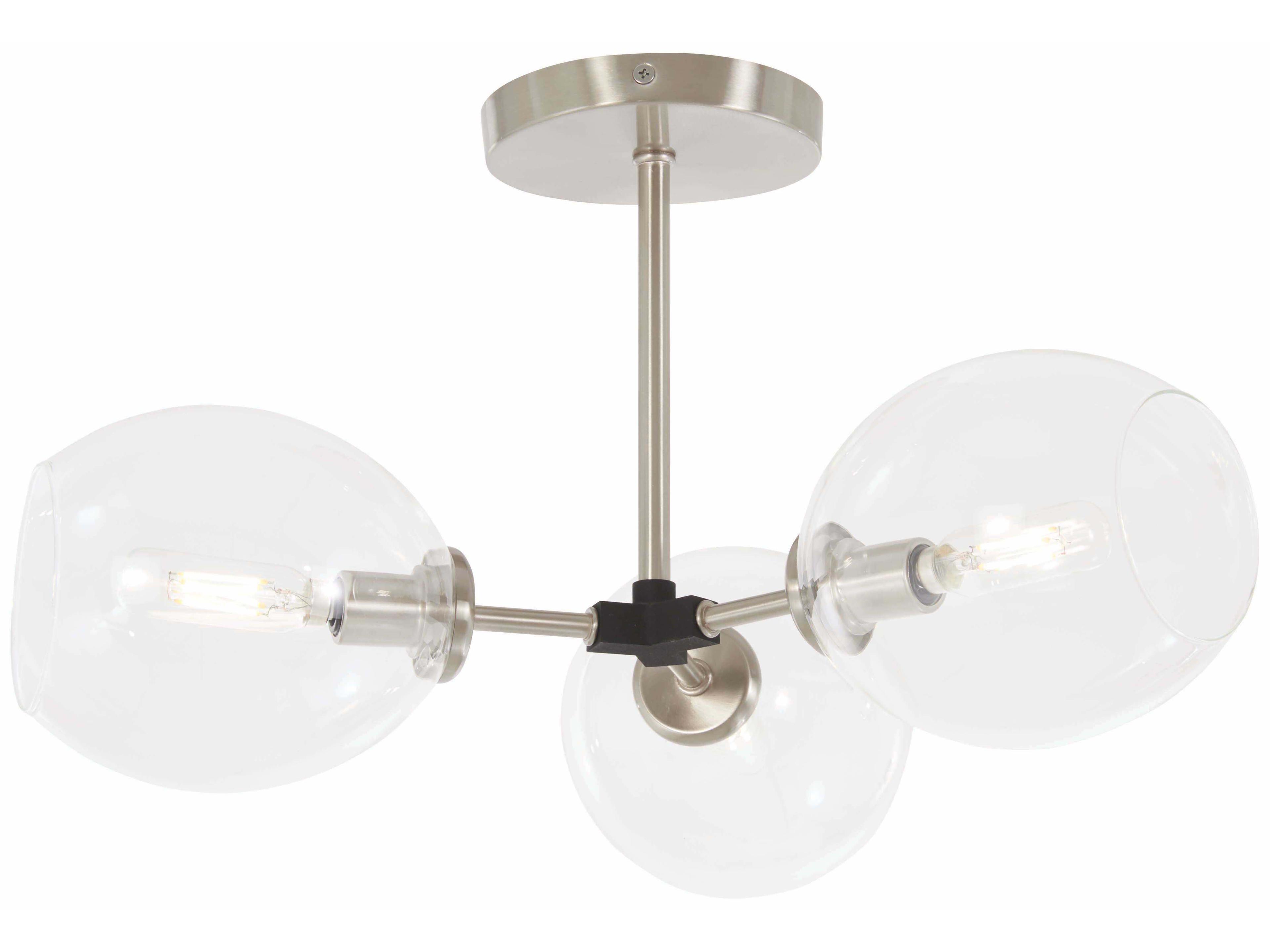 Nexpo Three Light Semi-Flush Mount in Brushed Nickel