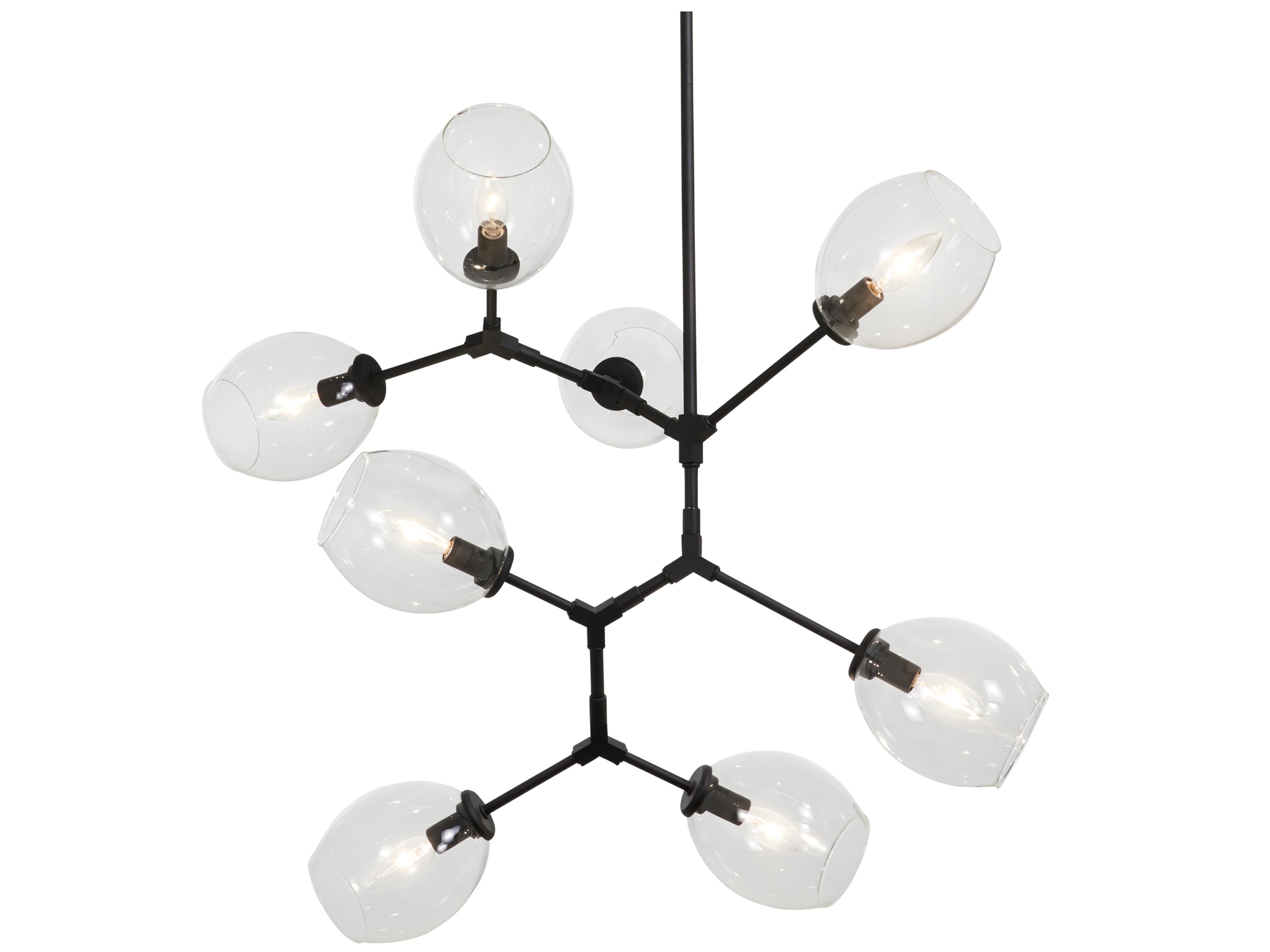 George Kovacs Nexpo 8-Light Coal Black Glass Round Chandelier