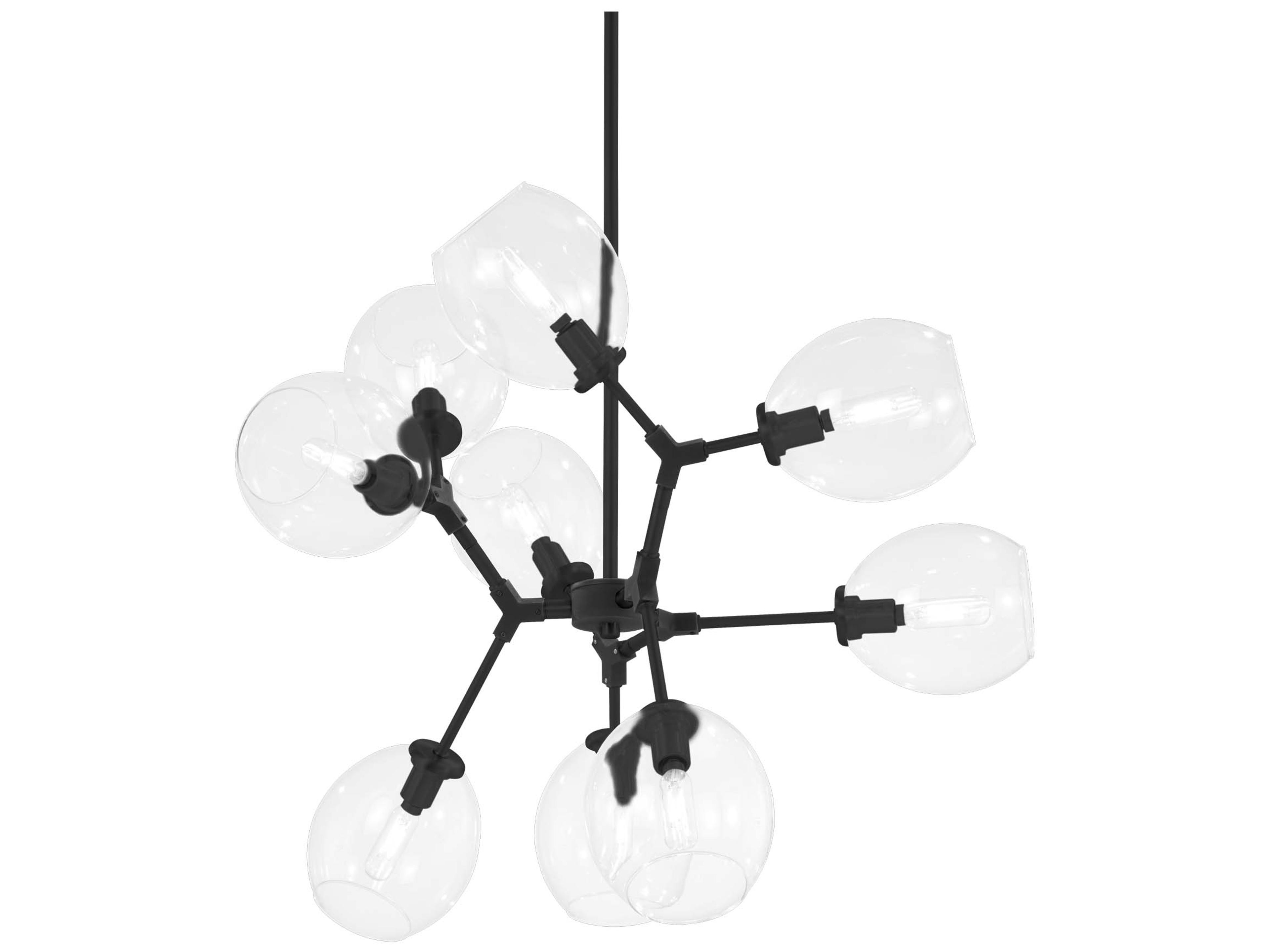 George Kovacs Nexpo 9-Light Coal Black Glass Round Chandelier