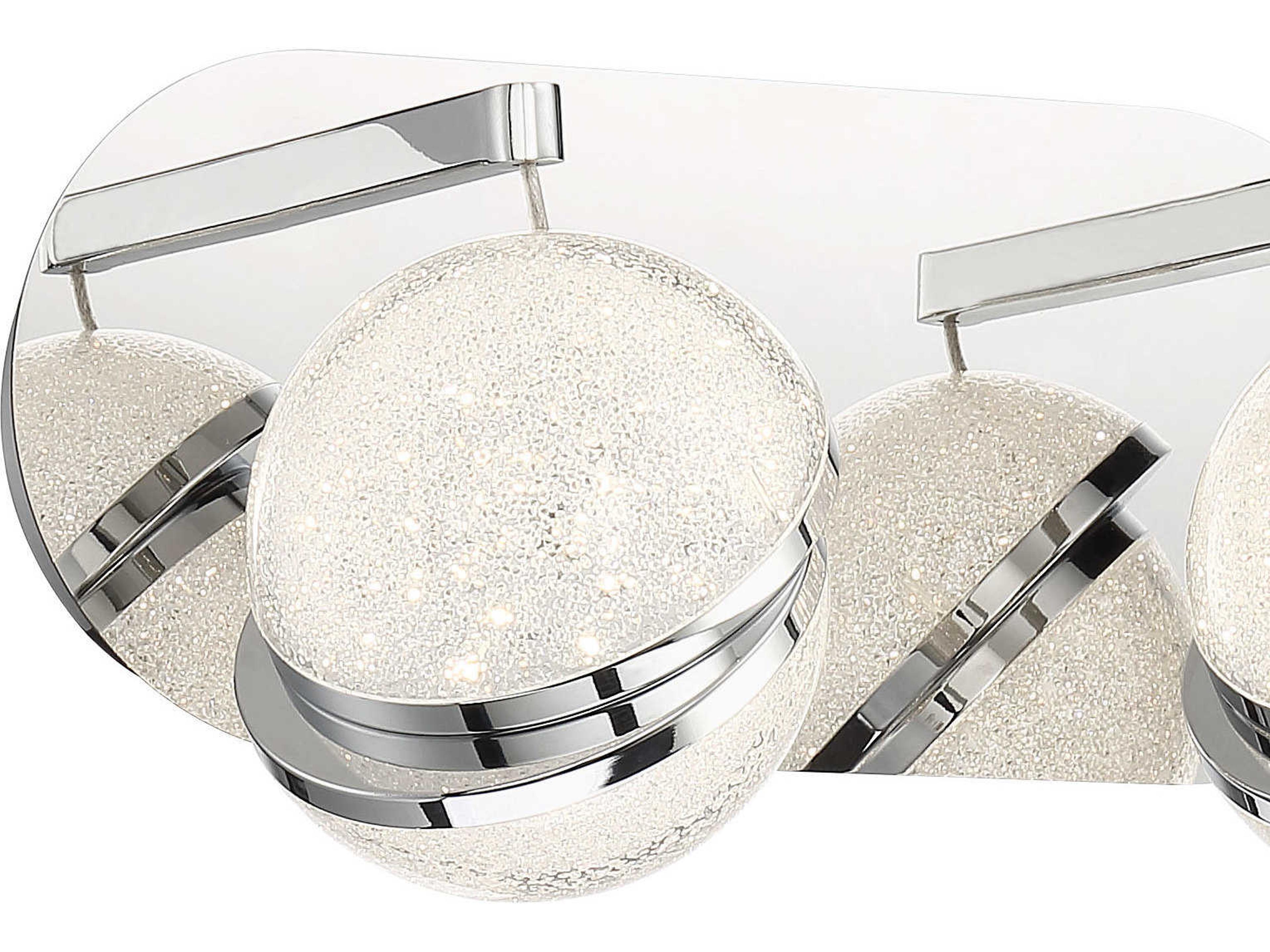 George Kovacs Silver Slice 2-Light Chrome Crystal LED Vanity Light