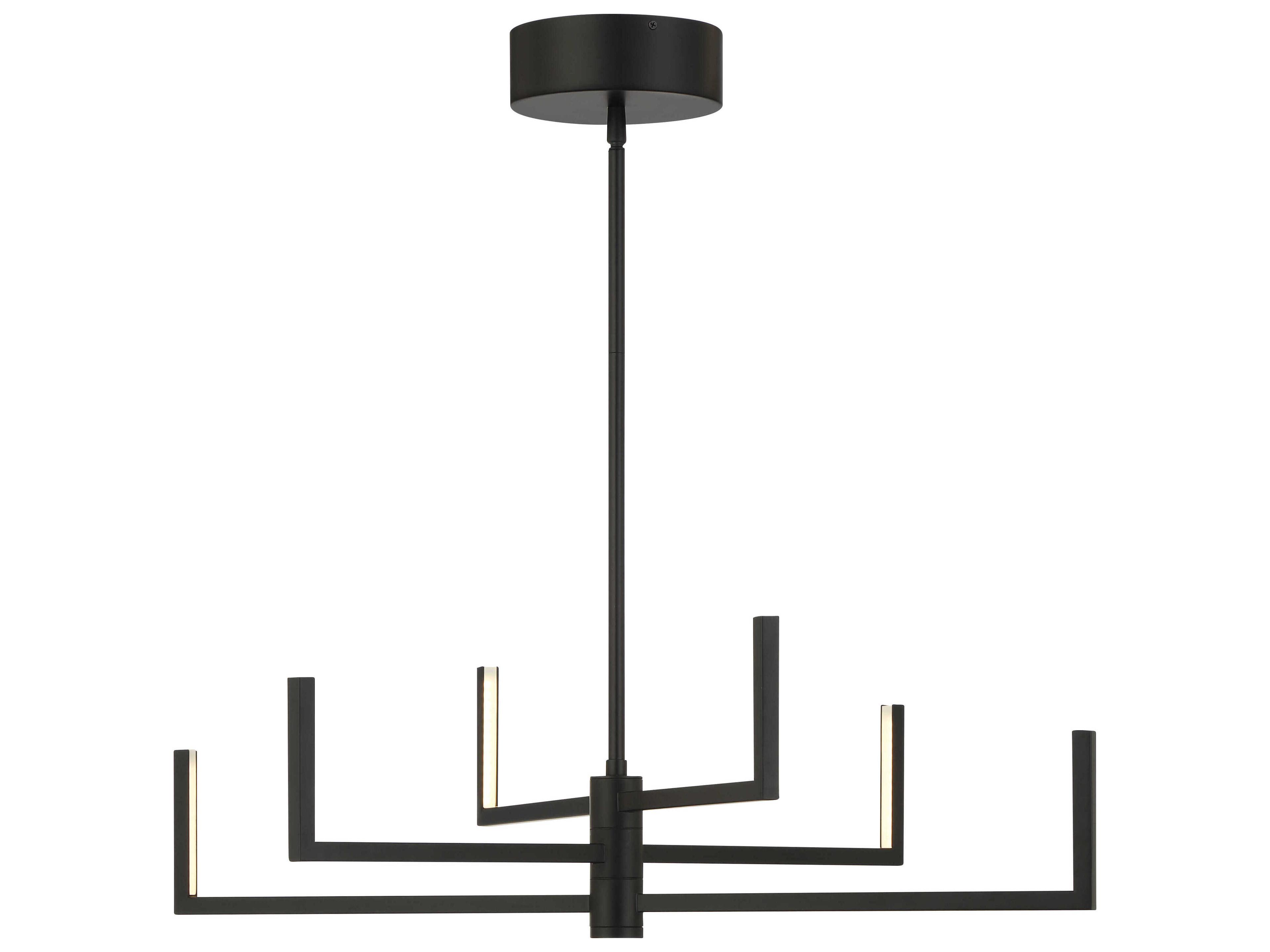 Articular 6-Light Coal Black Chandelier