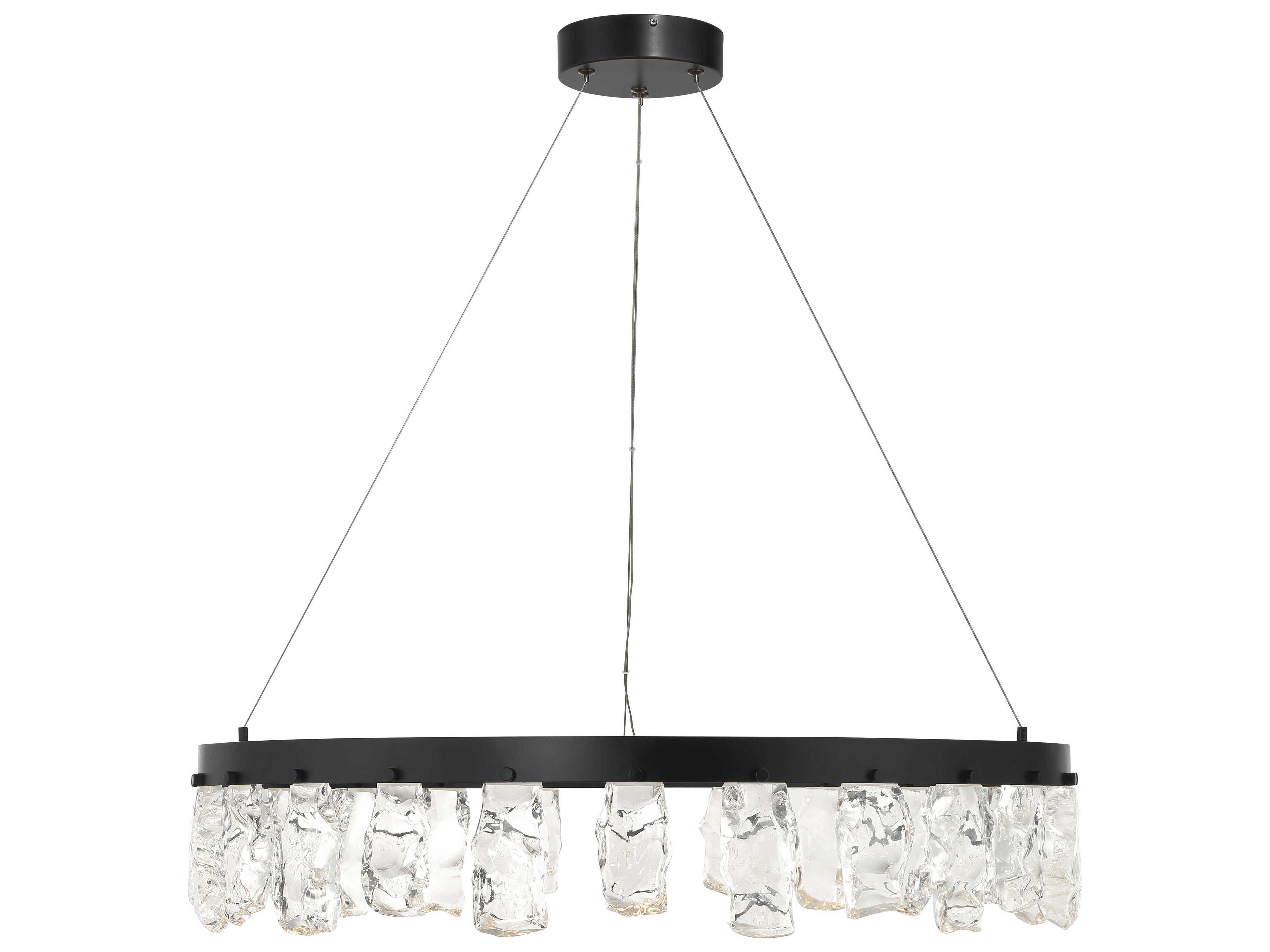 Artic Glacier 1-Light Coal Black Round Chandelier