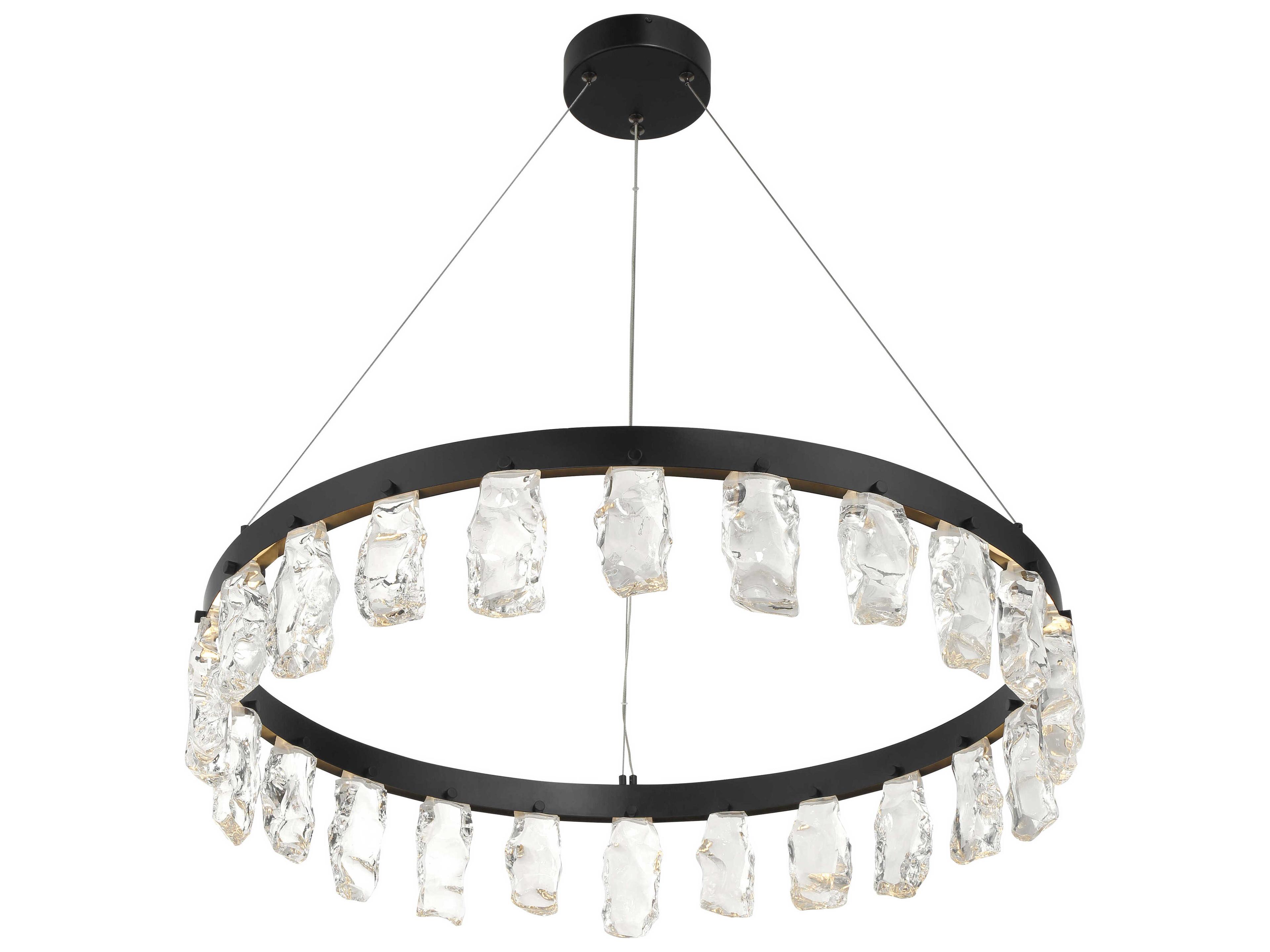 George Kovacs Artic Glacier 1-Light Coal Black Round Chandelier