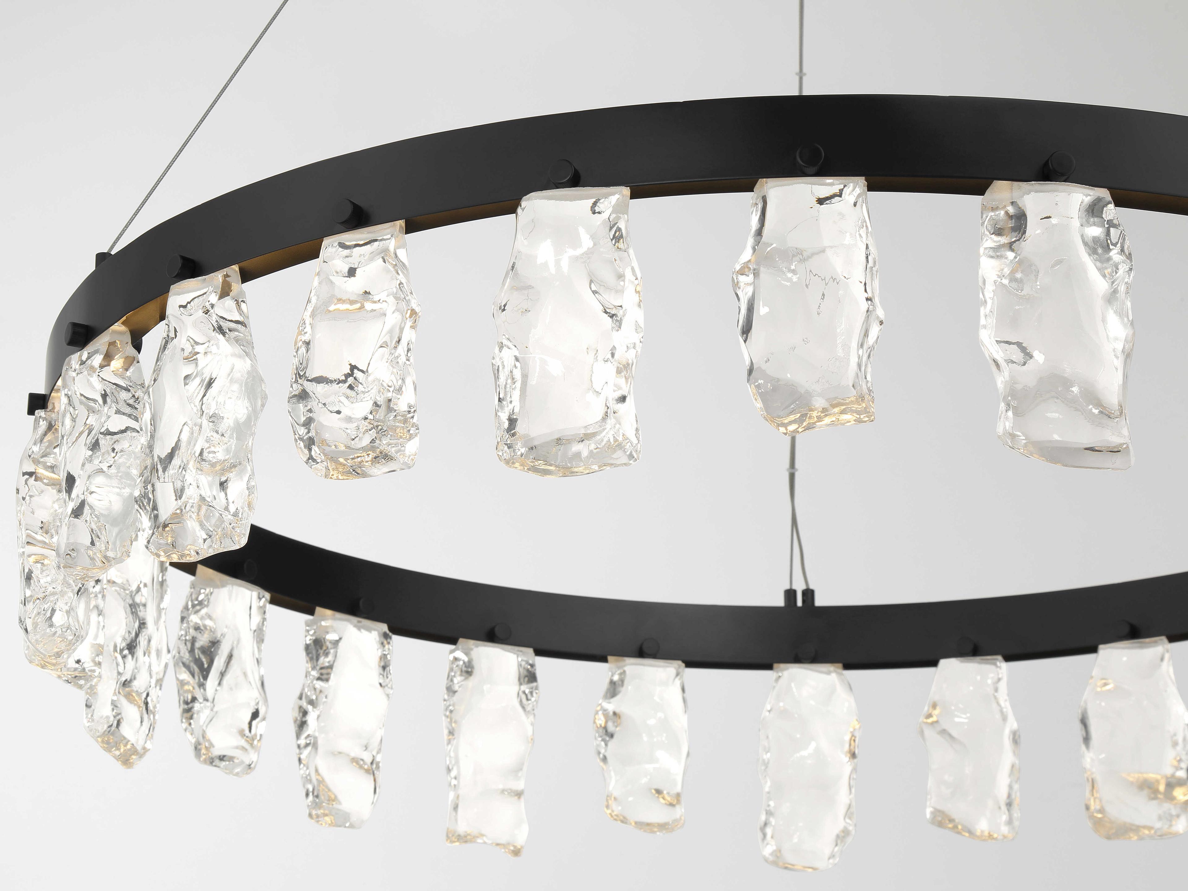 George Kovacs Artic Glacier 1-Light Coal Black Round Chandelier