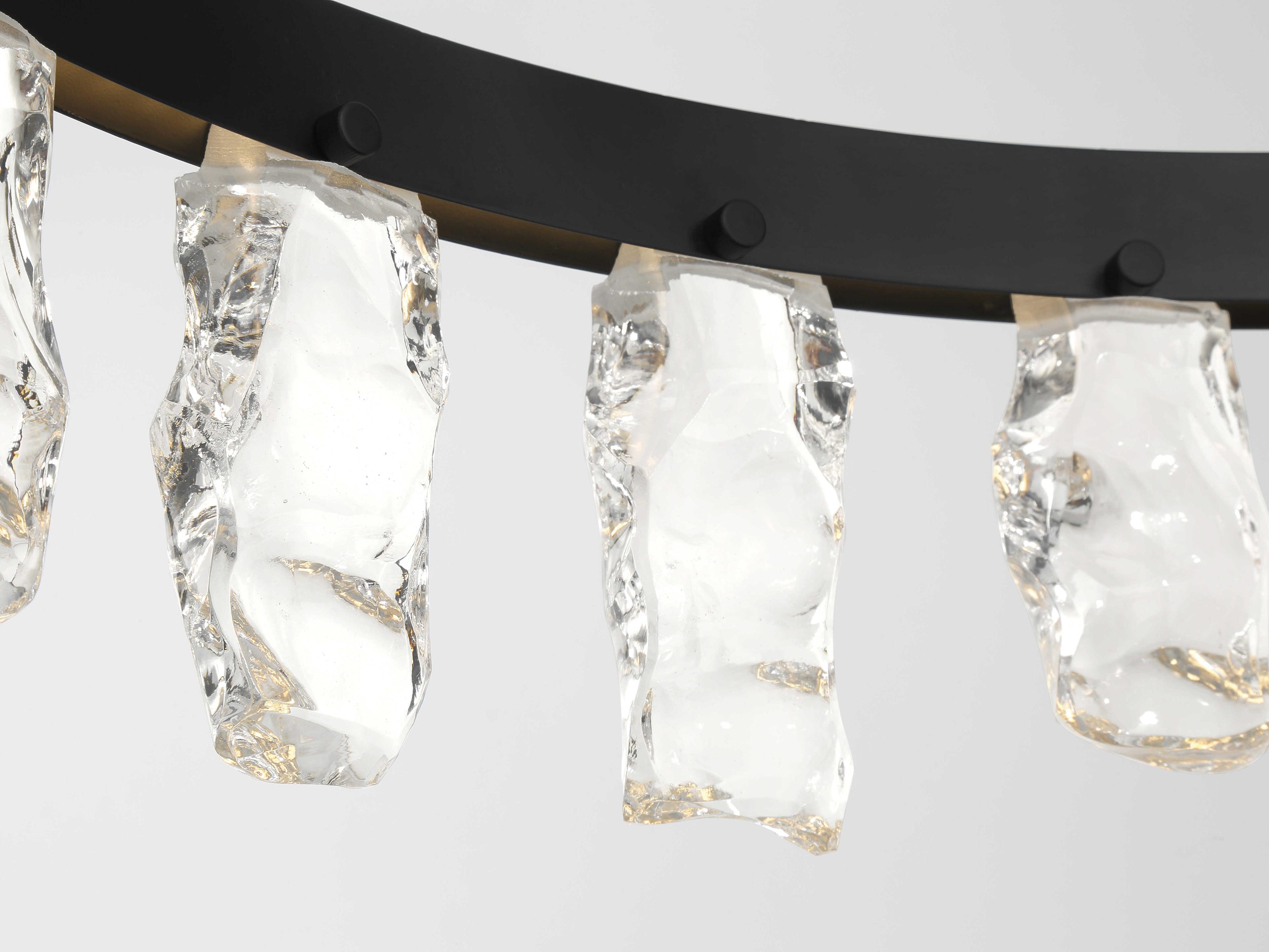 George Kovacs Artic Glacier 1-Light Coal Black Round Chandelier