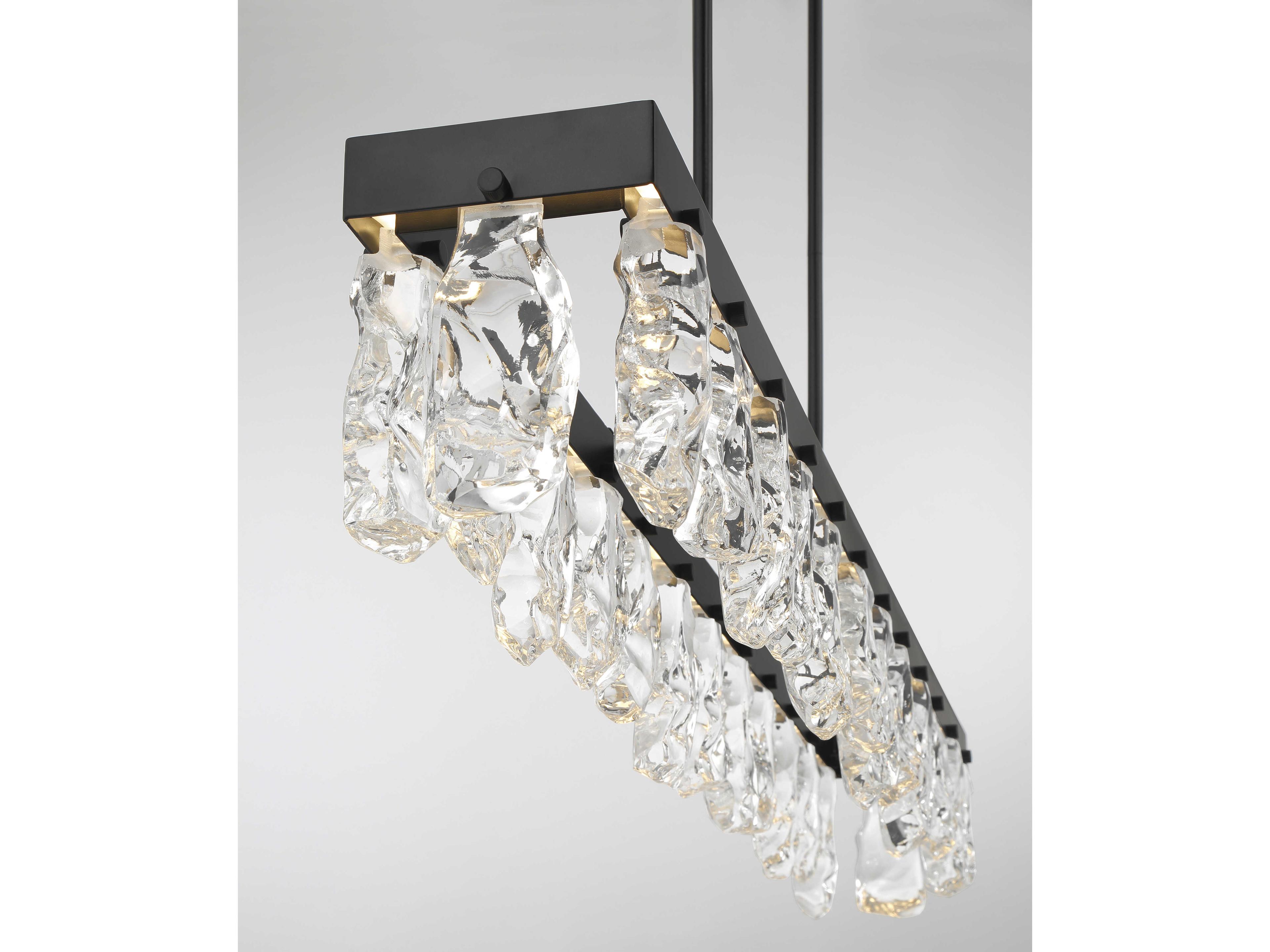 George Kovacs Artic Glacier 1-Light Coal Black Linear Island Pendant