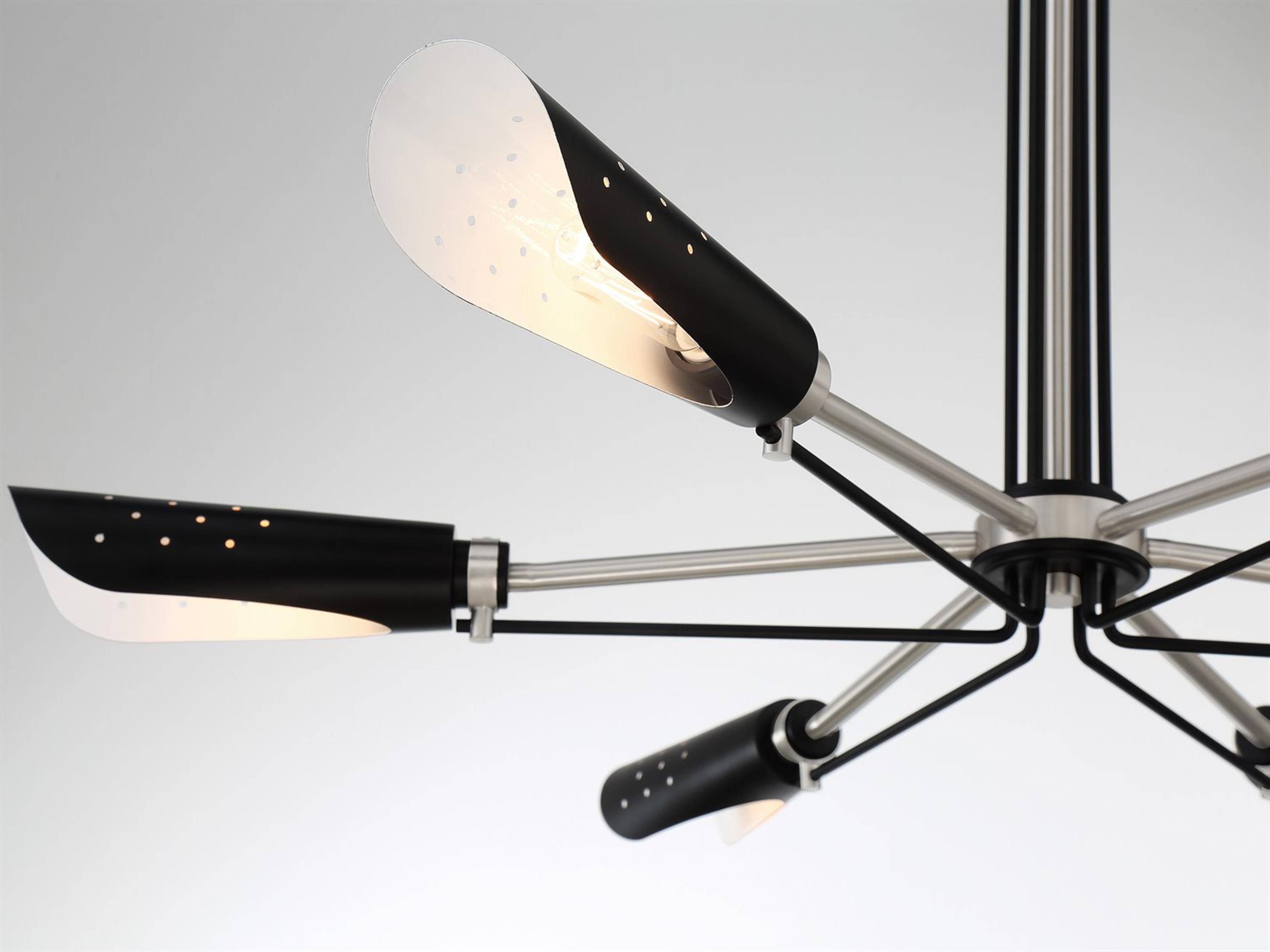 George Kovacs Turbine 6-Light Coal Brushed Nickel Chandelier