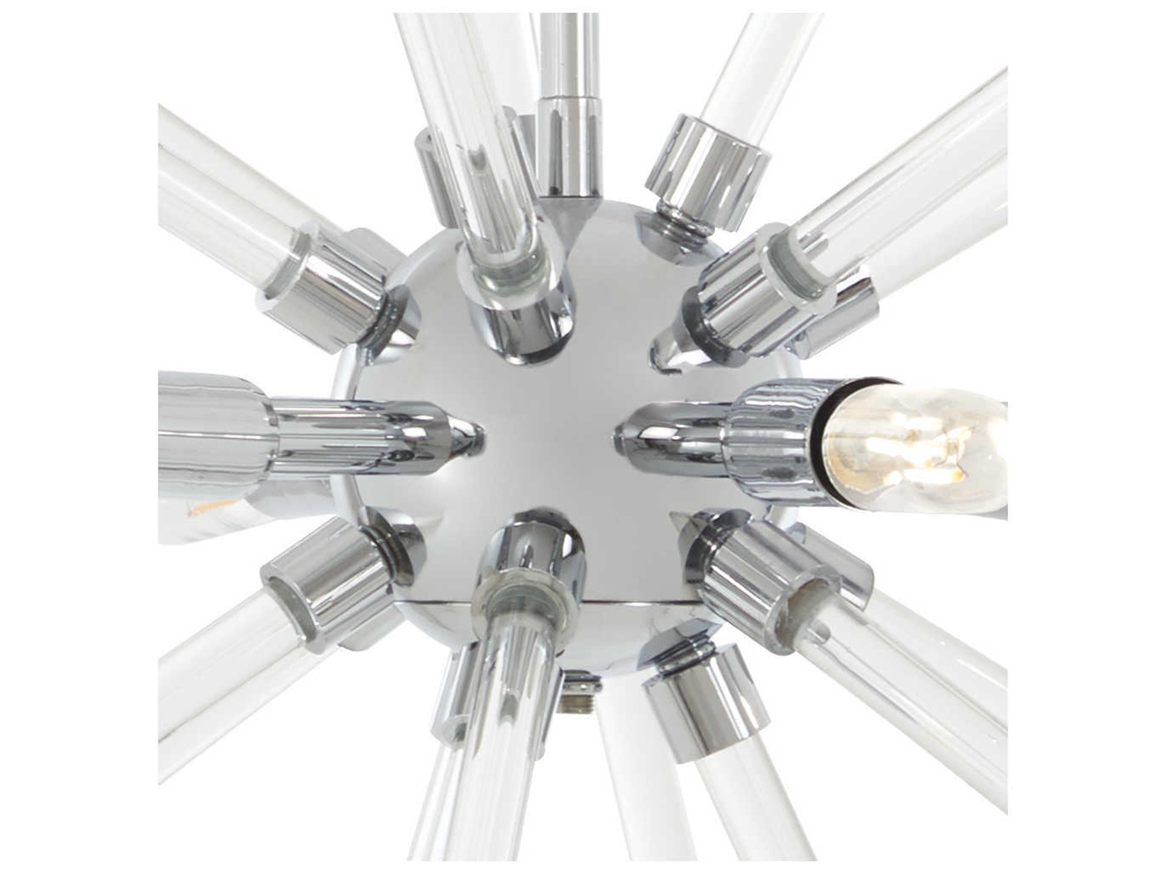 George Kovacs Spiked 6-Light Chrome Crystal Geometric Sputnik Pendant