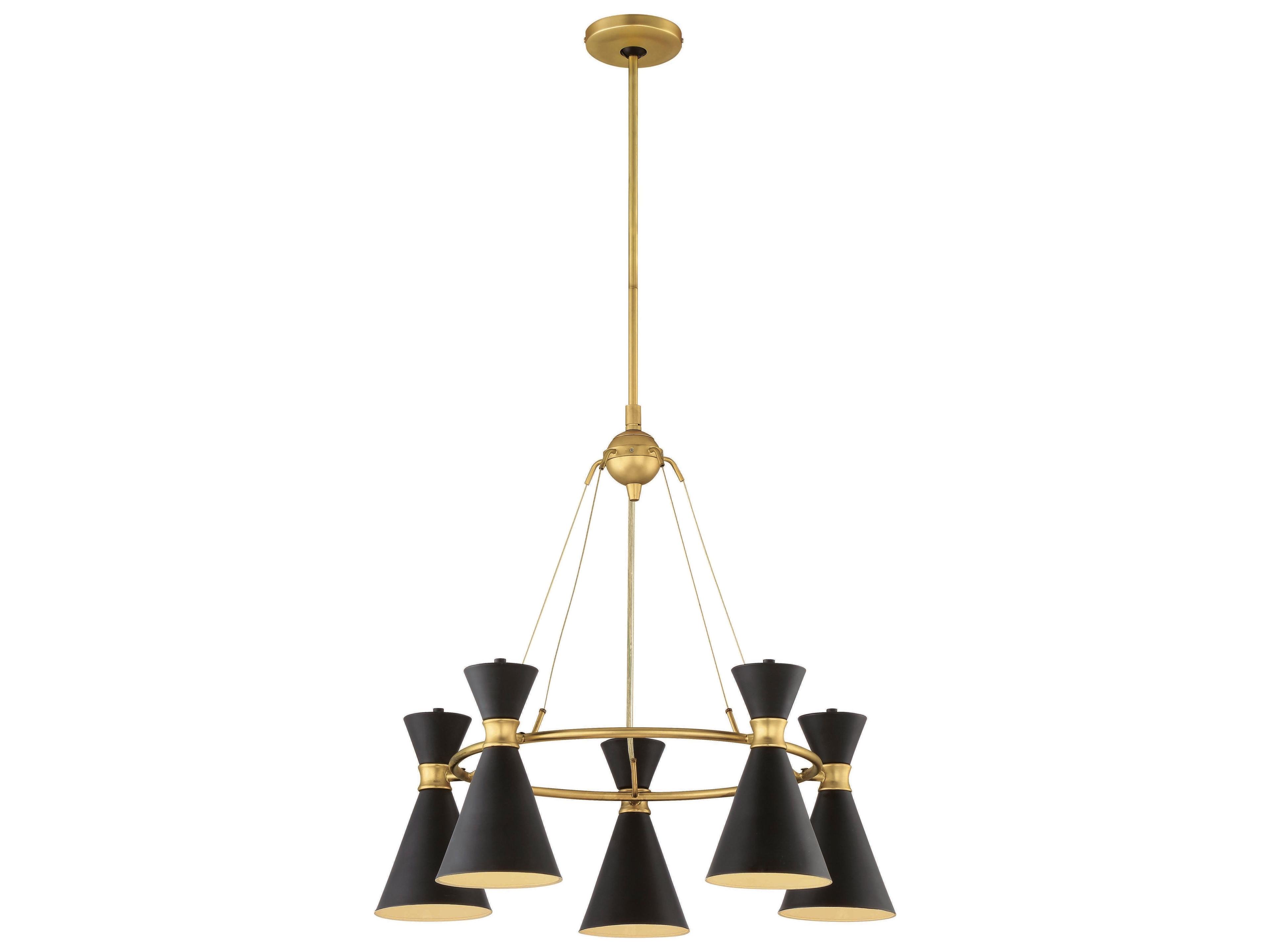 Conic 5 Light Chandelier Honey Gold
