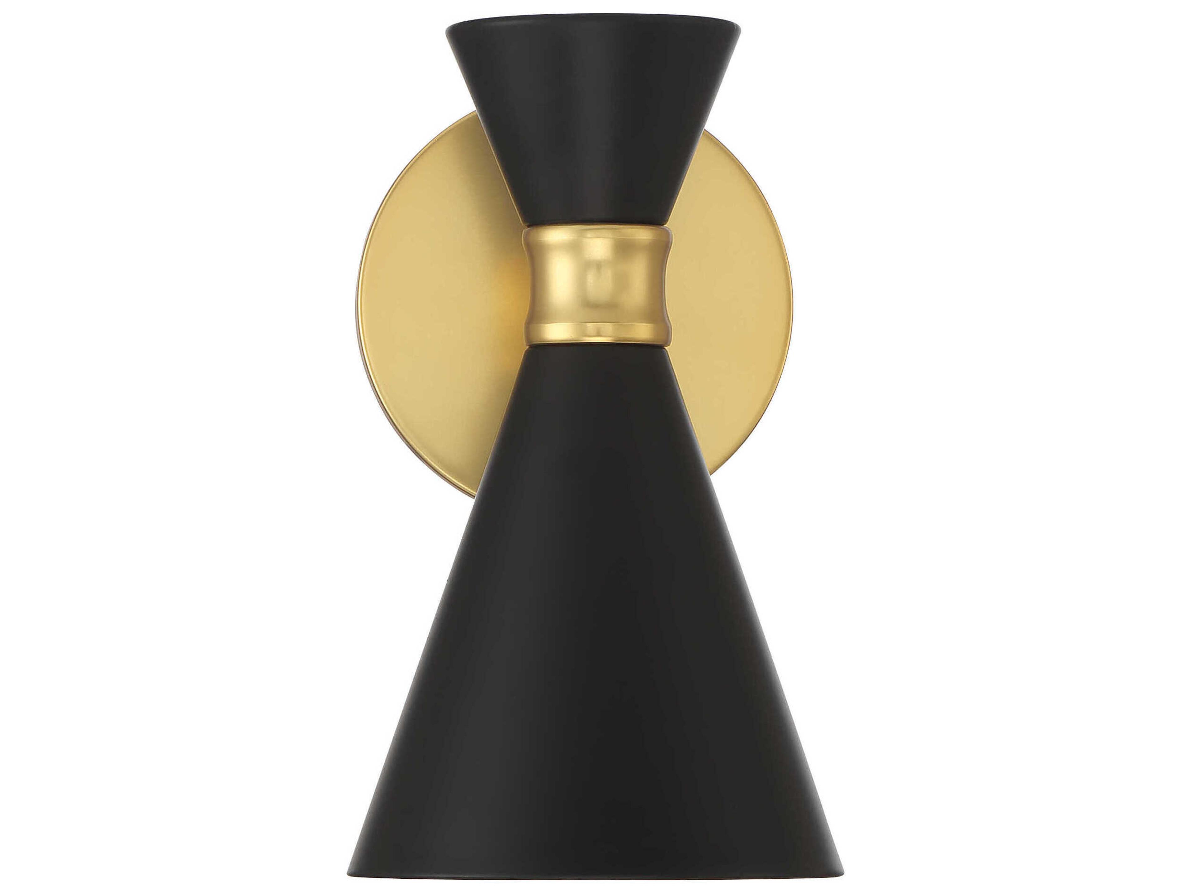 George Kovacs Conic 1-Light Coal Honey Gold Black Wall Sconce