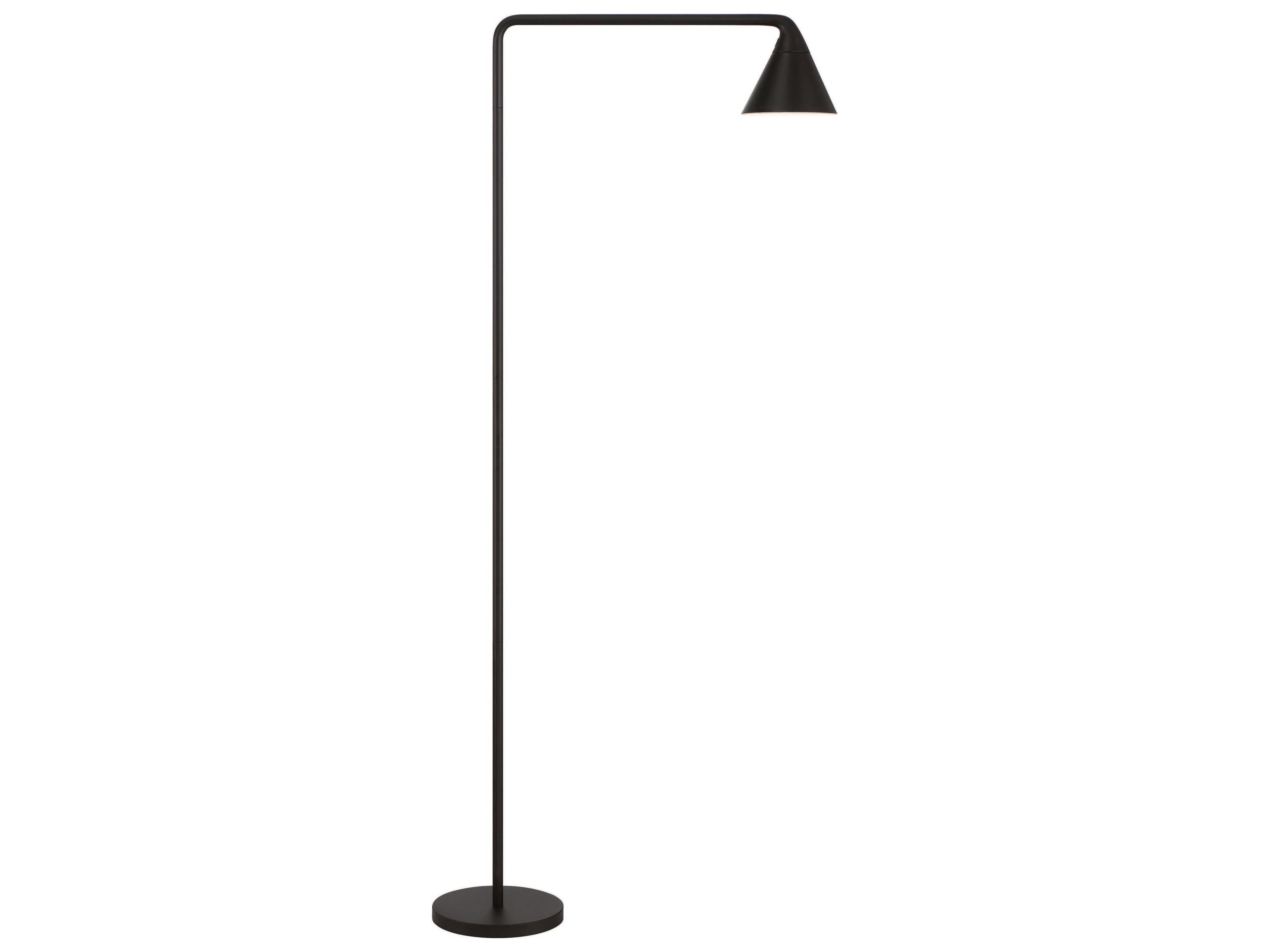 Task Portables Coal Aluminum Black Floor Lamp