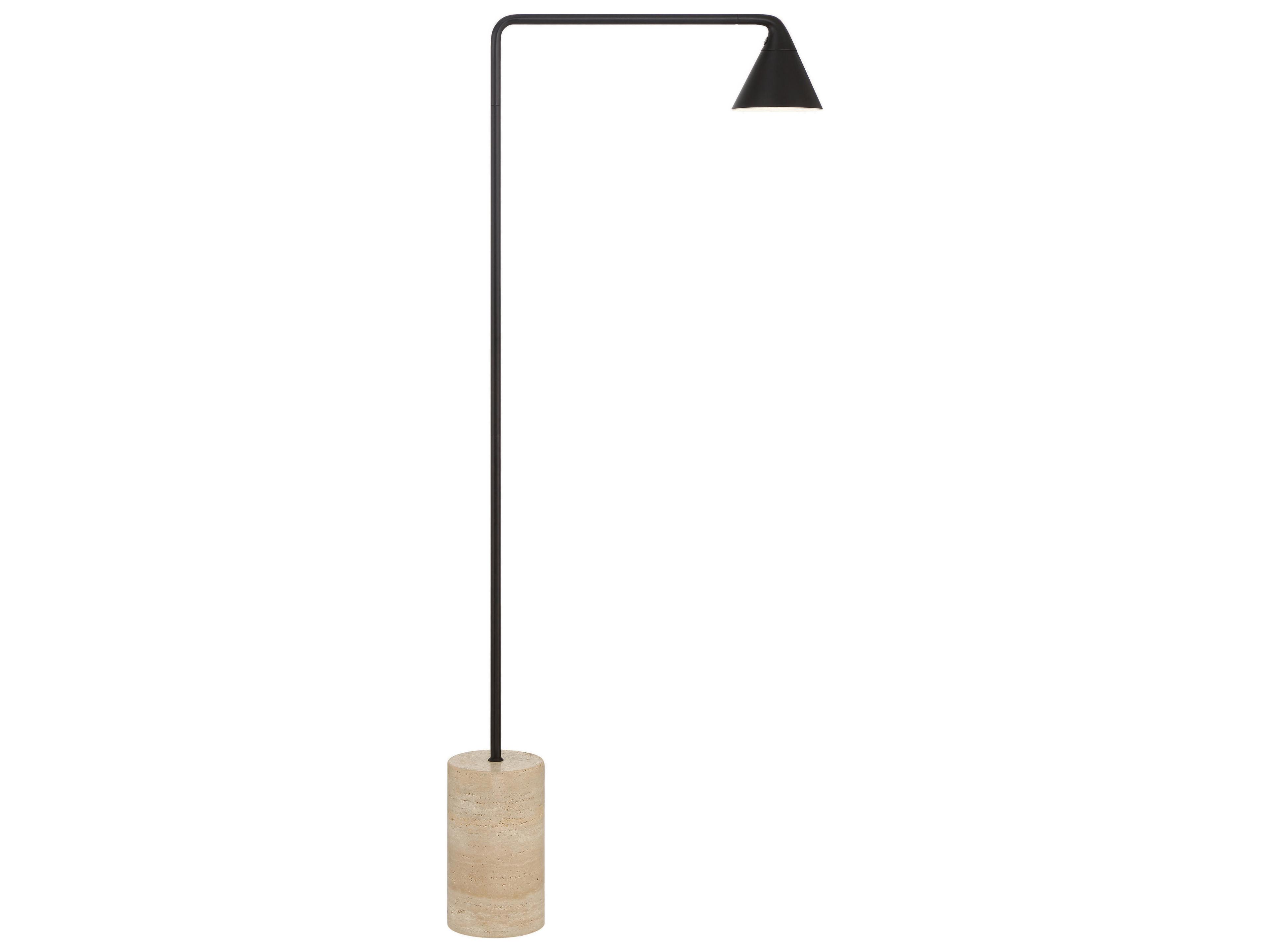 Task Portables Coal Aluminum Black Floor Lamp