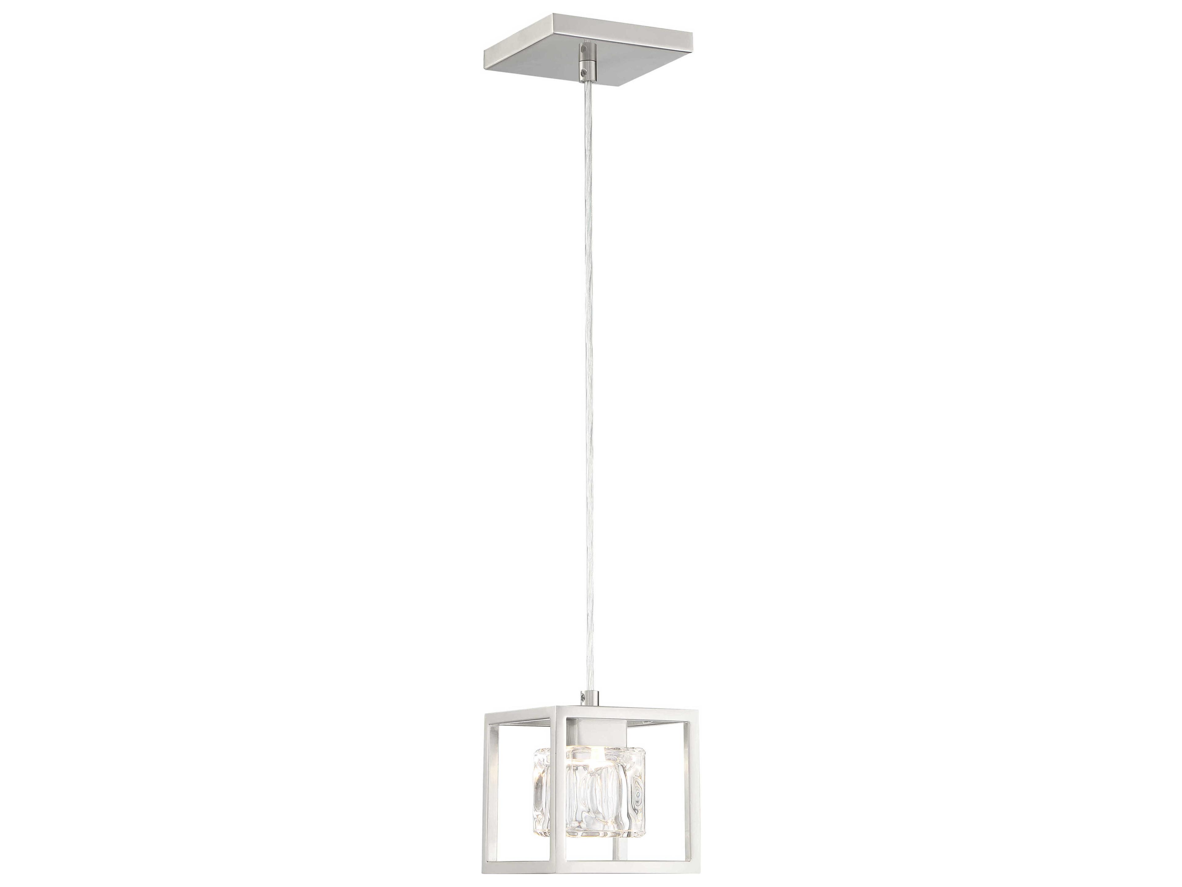 George Kovacs San Marin 1-Light Brushed Nickel Glass LED Mini Pendant