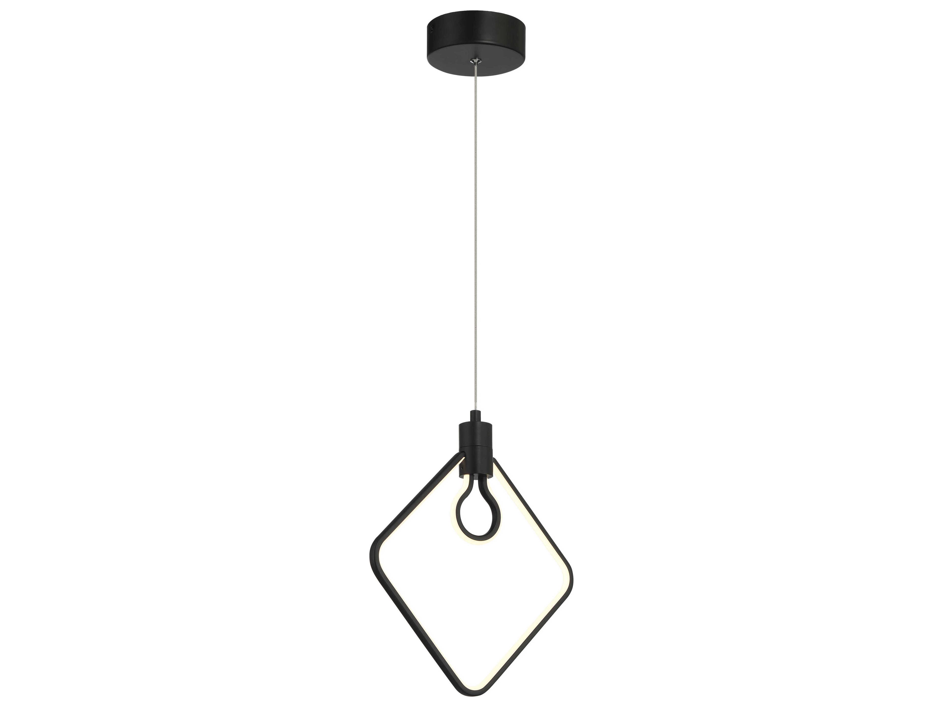 Edisons Outline 1-Light Coal Black Geometric Mini Pendant