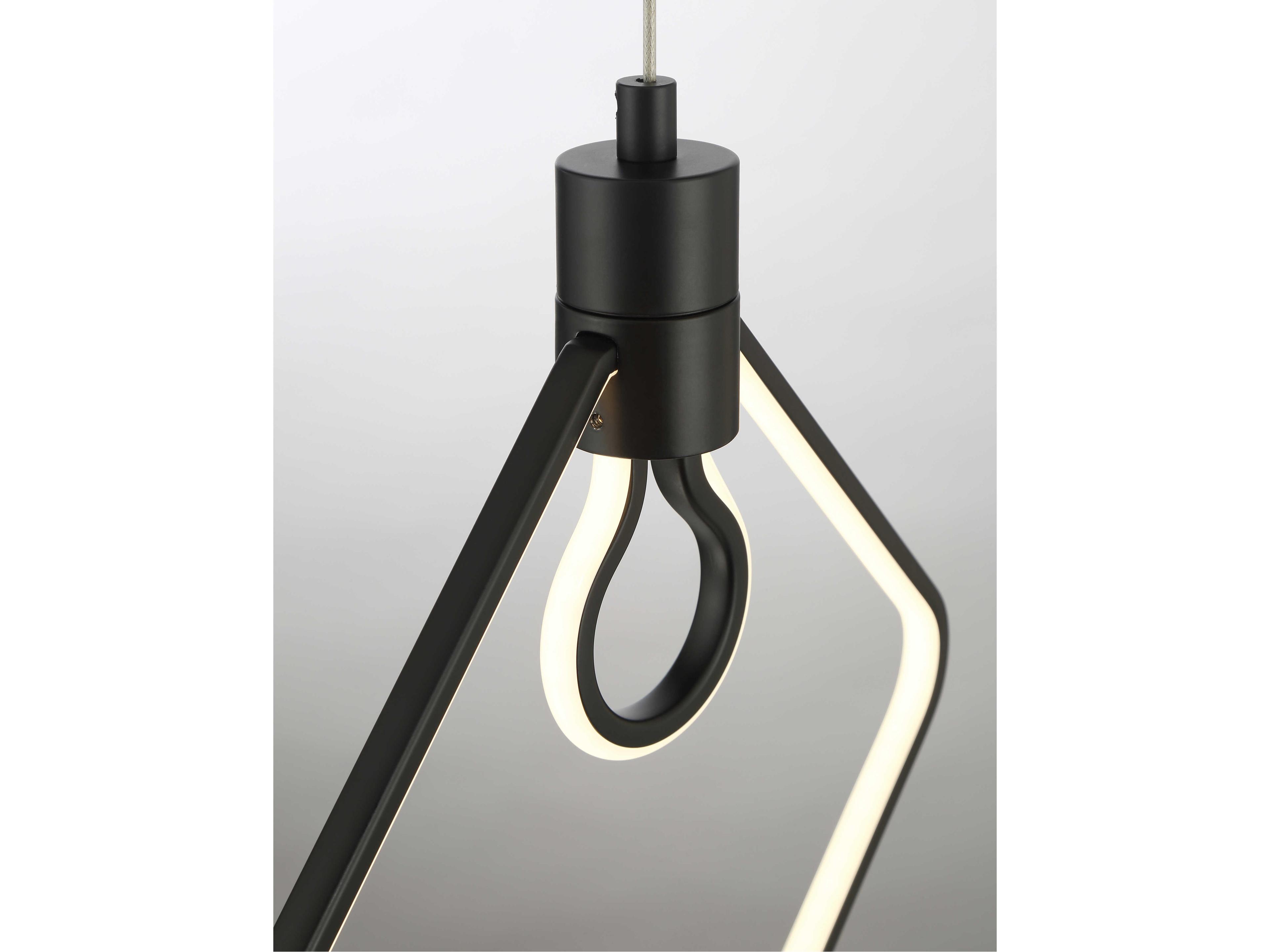 George Kovacs Edisons Outline 1-Light Coal Black Geometric Mini Pendant