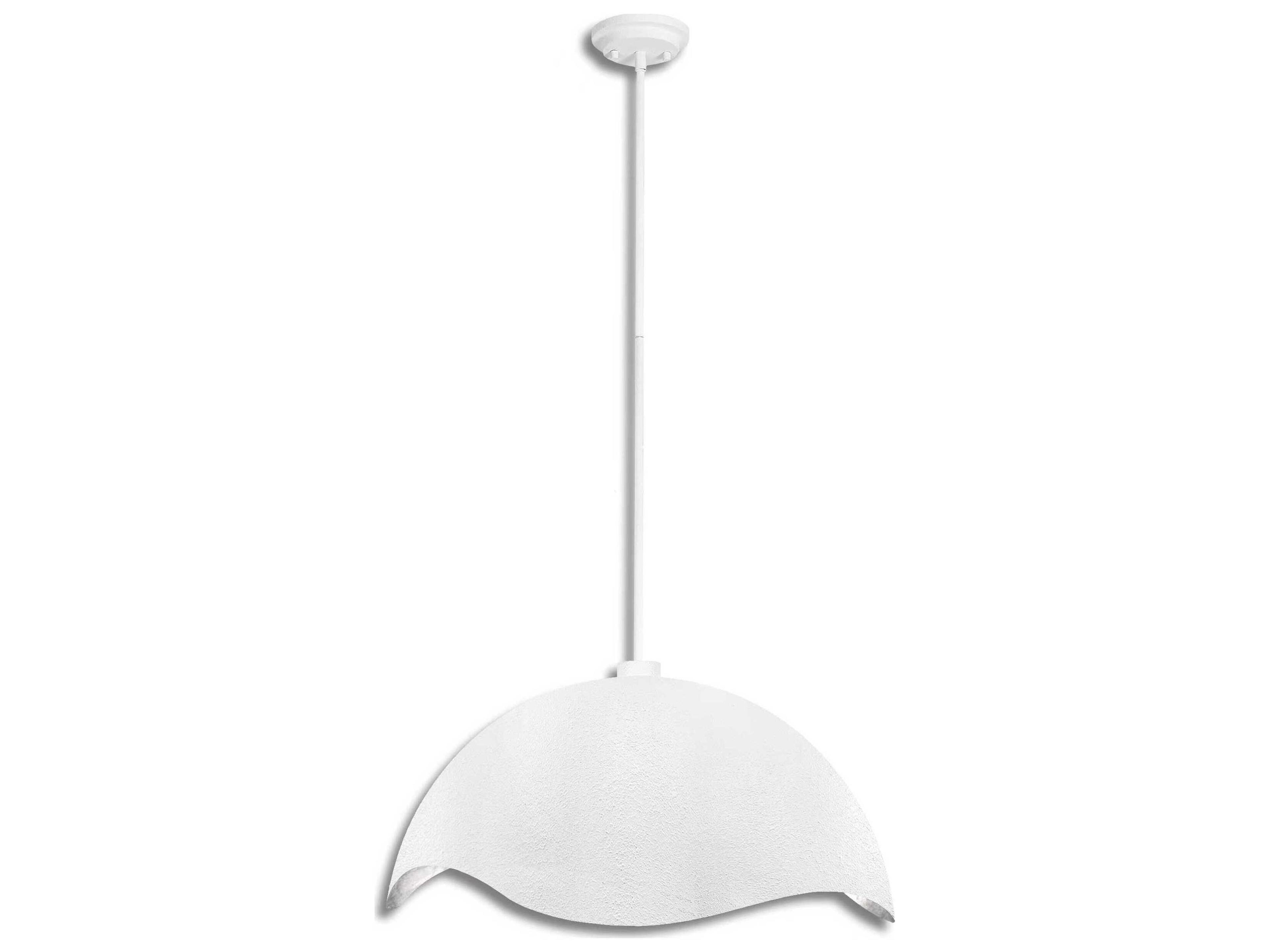 Eclos 1-Light Textured White Silver Leaf Dome Pendant