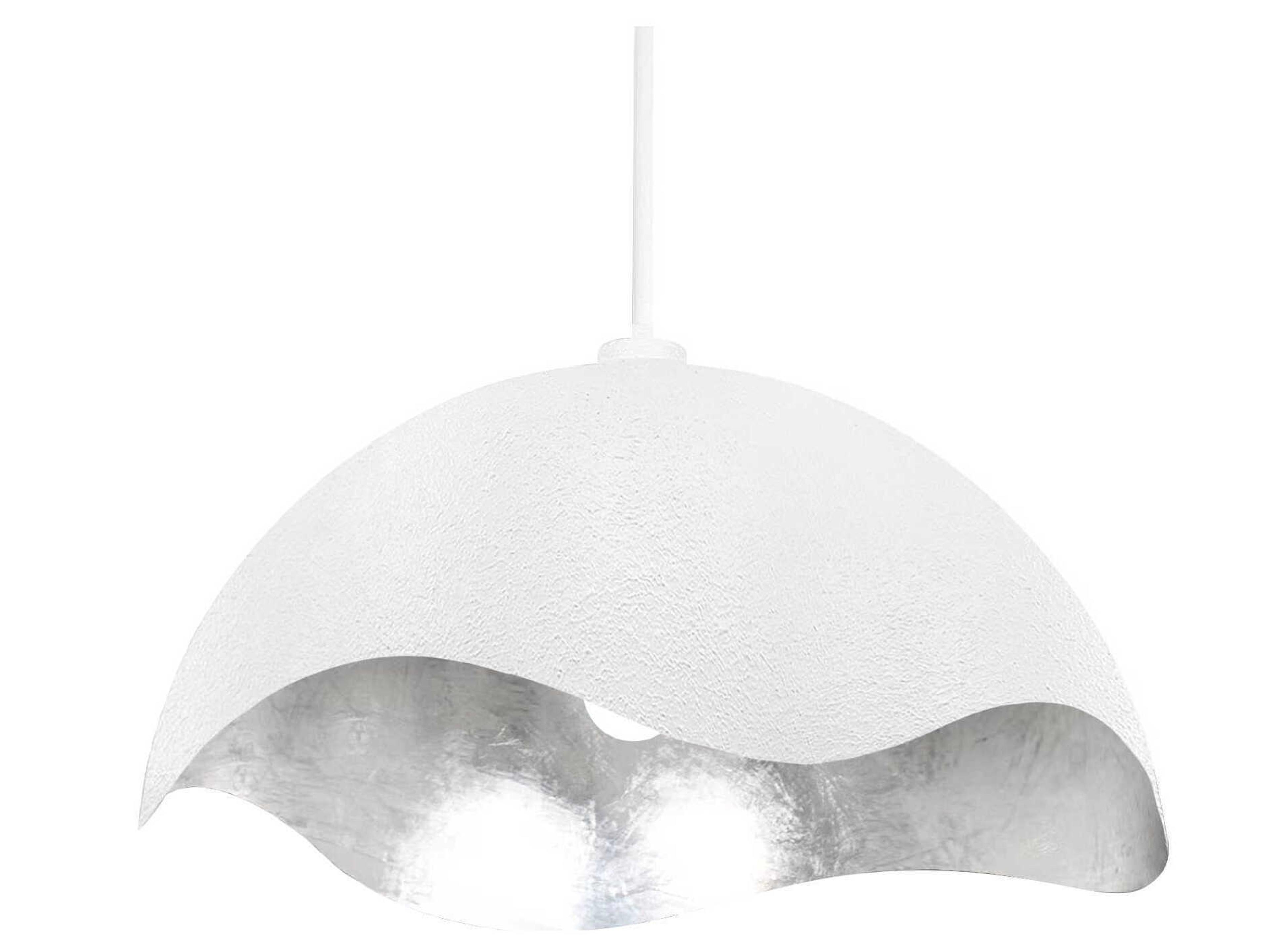 George Kovacs Eclos 1-Light Textured White Silver Leaf Dome Pendant