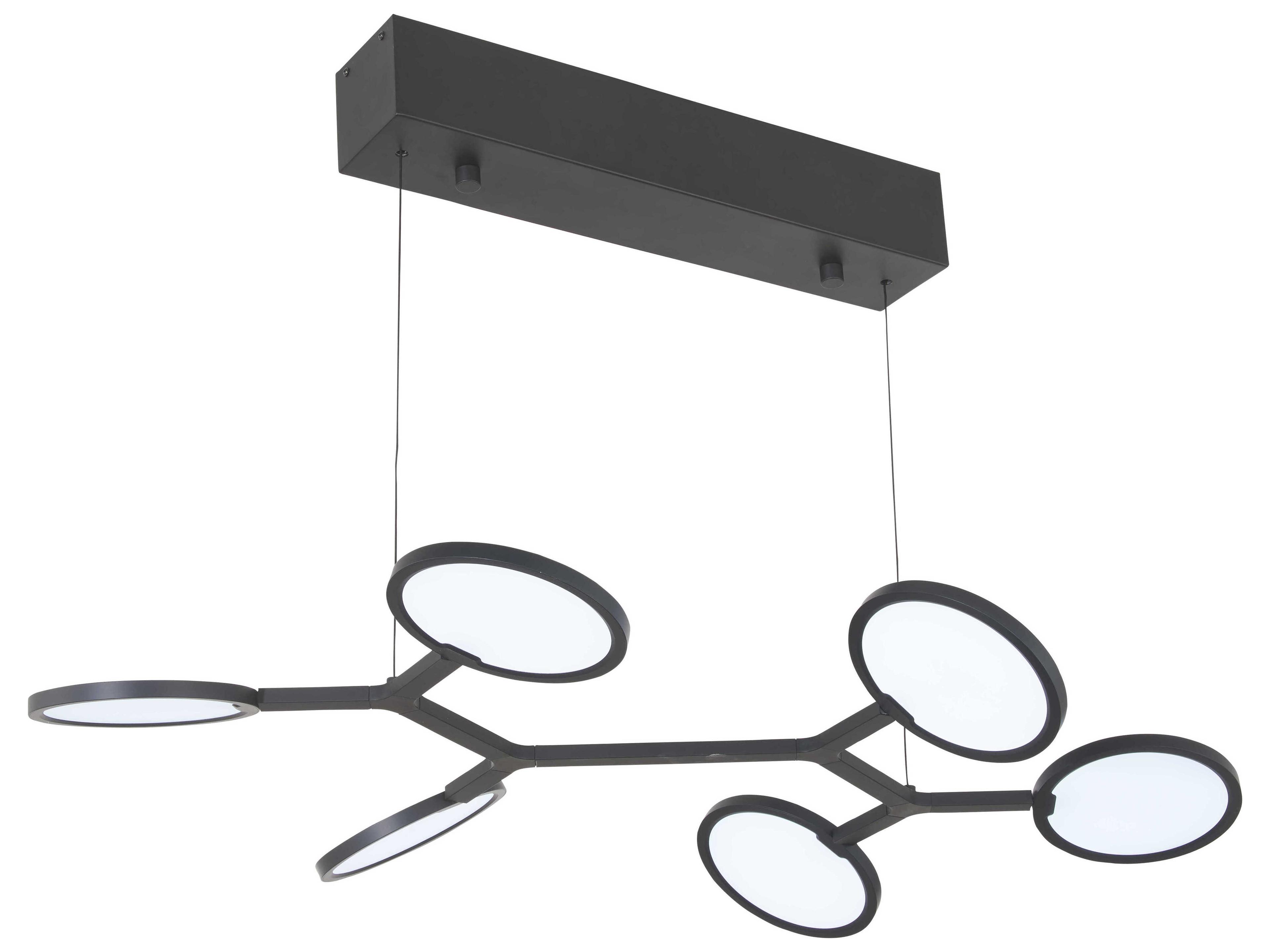 Bandalore 1-Light Coal Black Round Island Pendant