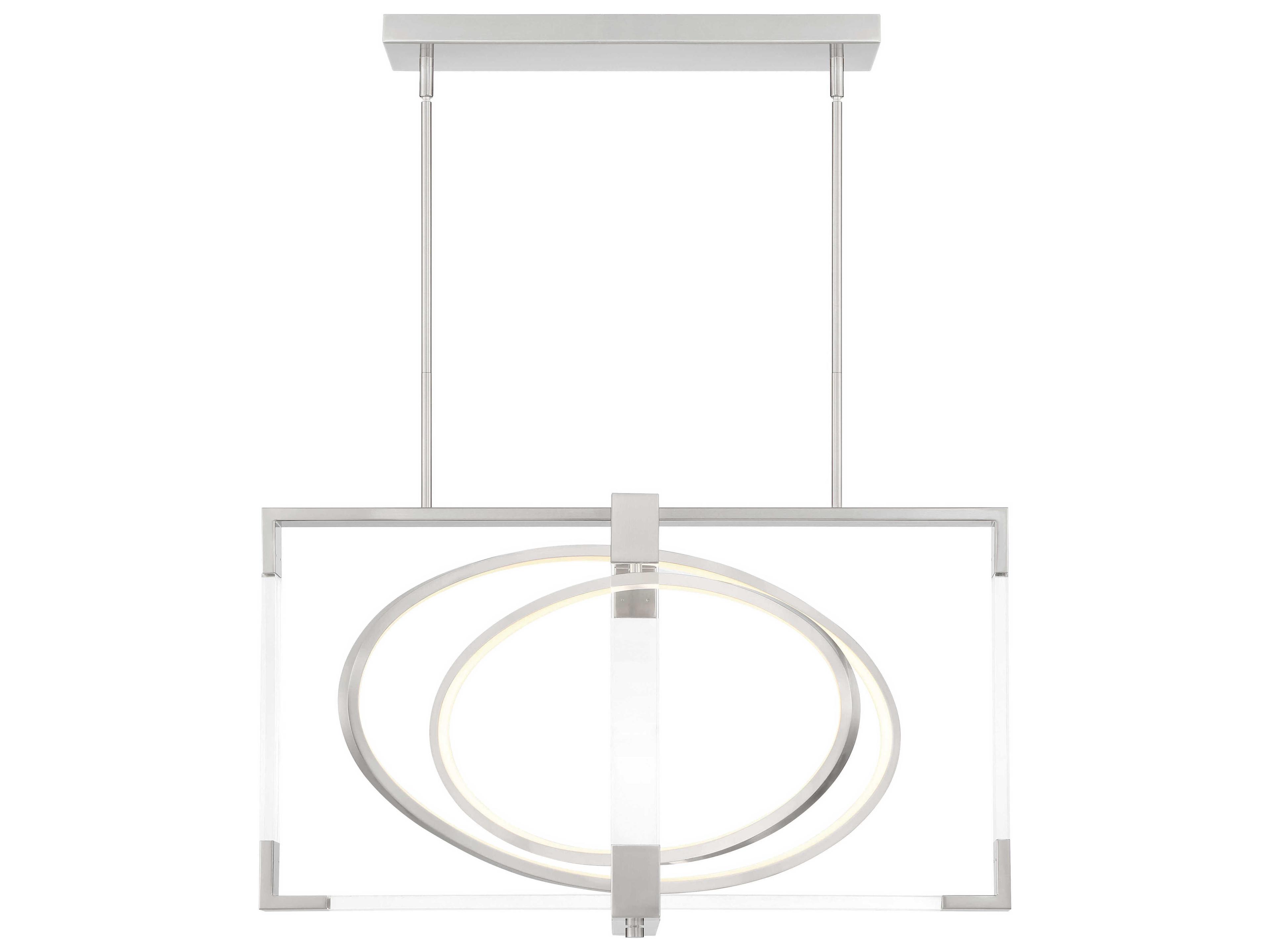 Double Take 1-Light Brushed Nickel LED Island Pendant