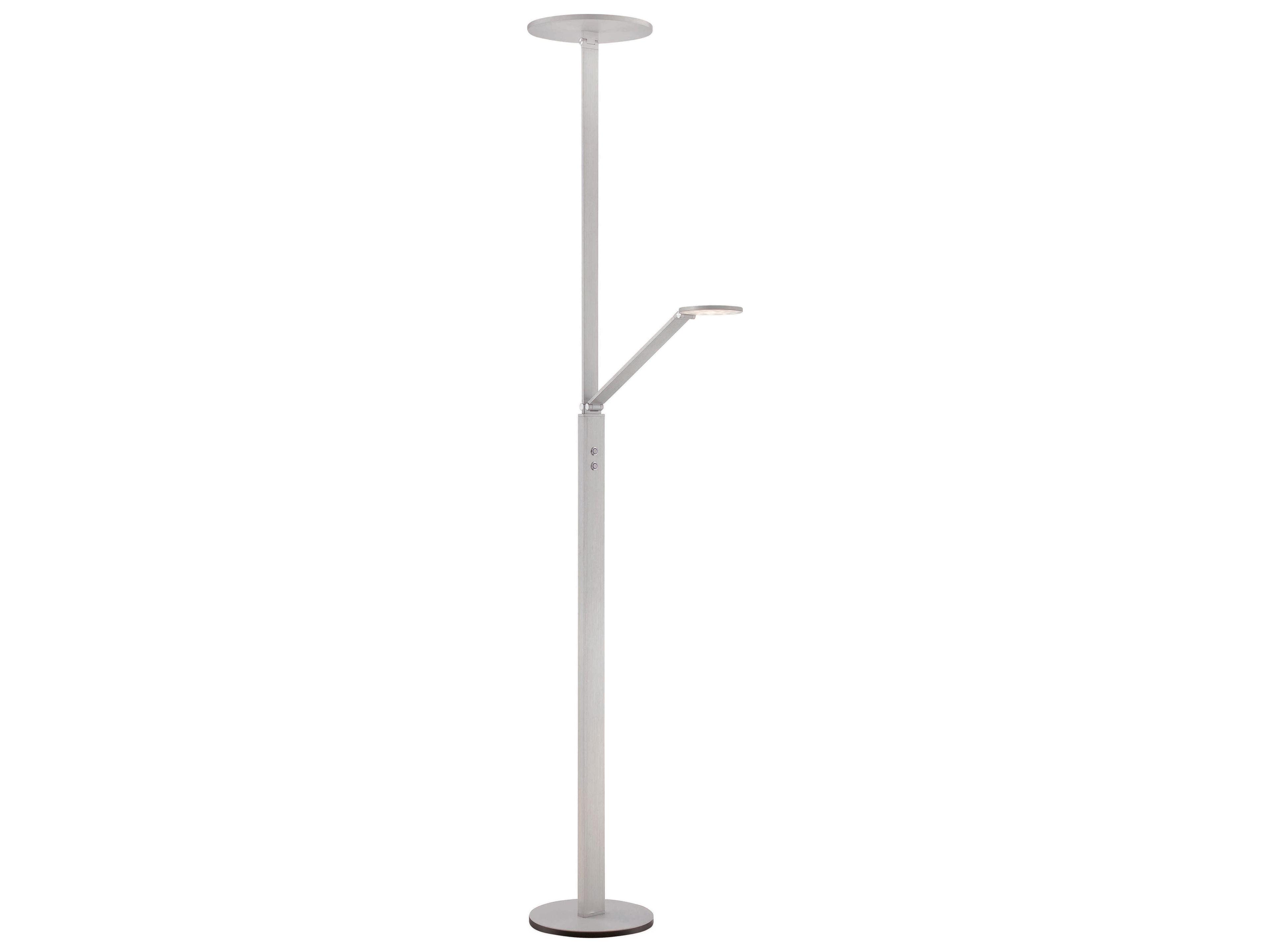 George Kovacs Georges Reading Room LED Chiseled Nickel Floor Lamp