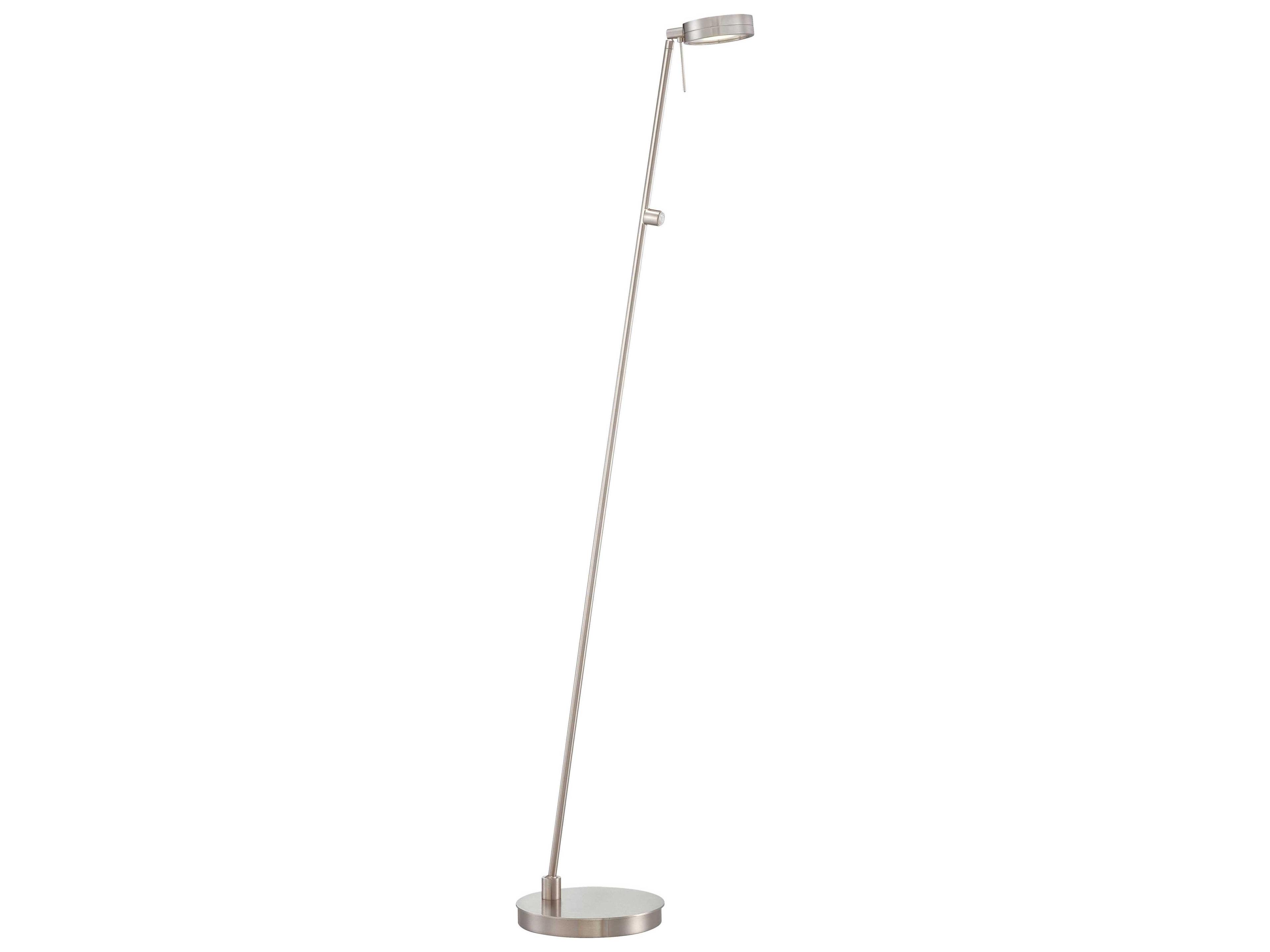 Georges Reading Room LED Pharmacy Floor Lamp in Brushed Nickel