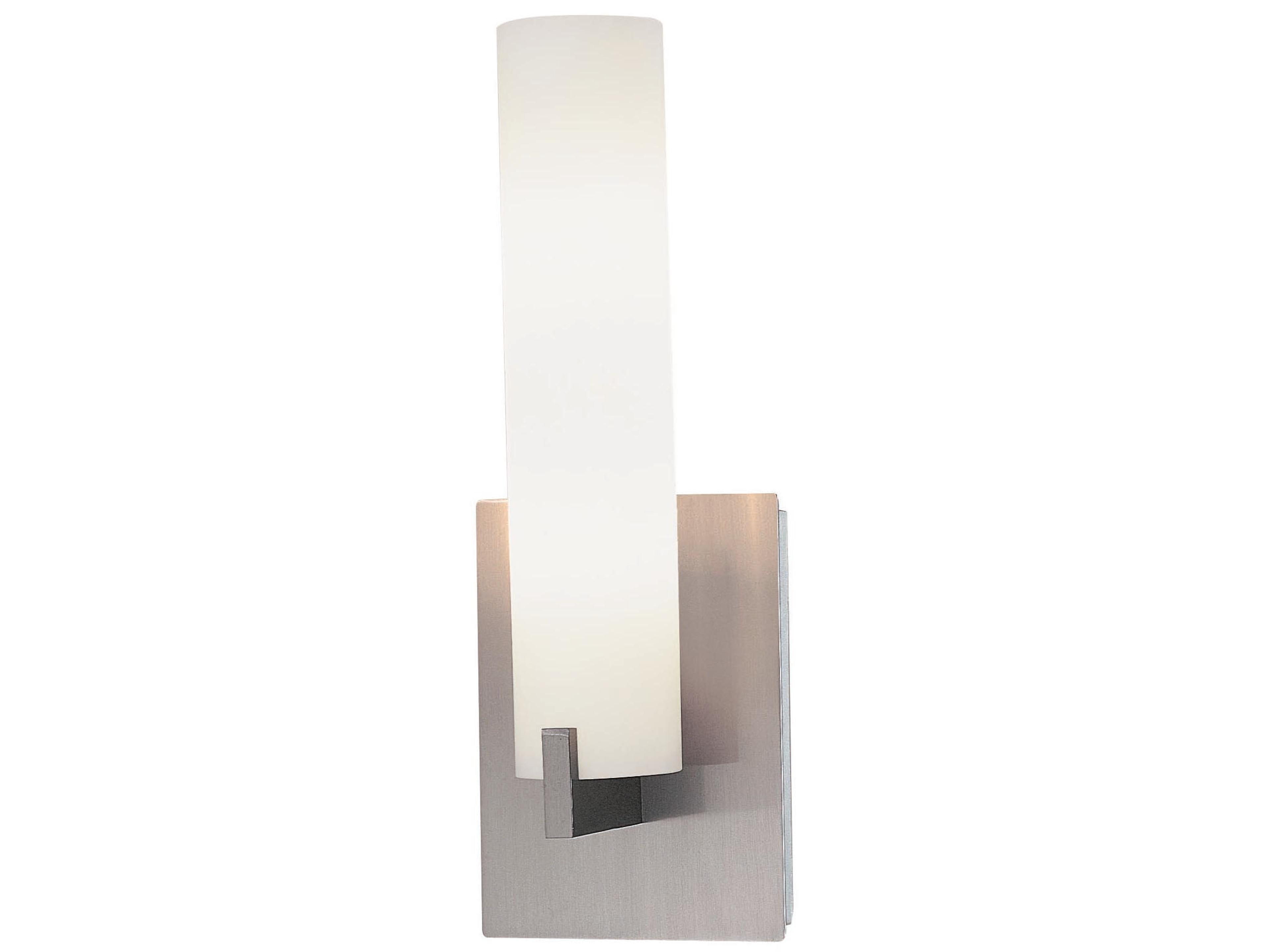 Tube 2-Light Brushed Nickel Glass Wall Sconce