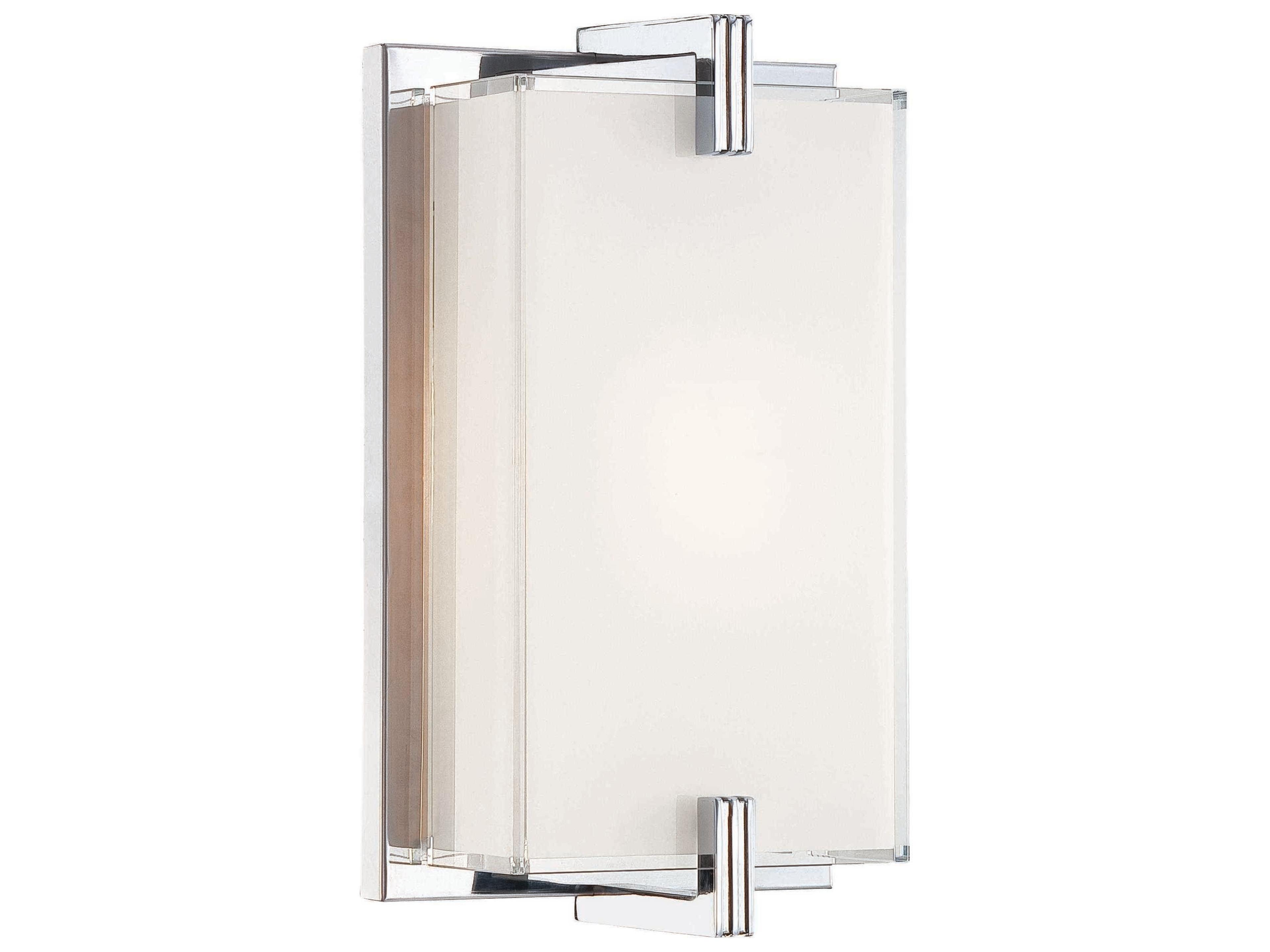 Cubism 1-Light Chrome Glass Wall Sconce