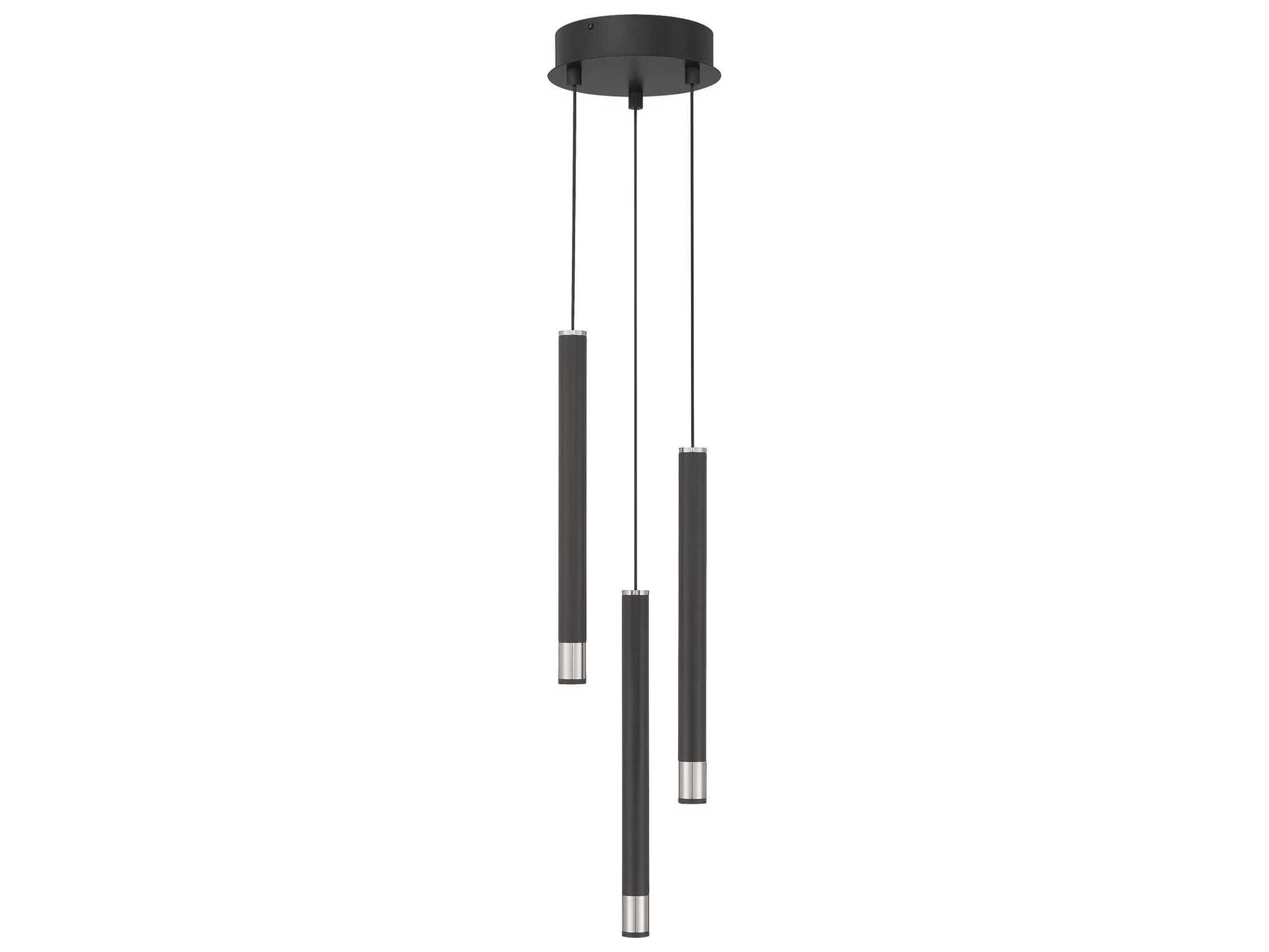 Wand 3-Light Coal Brushed Nickel Black Linear Mini Pendant