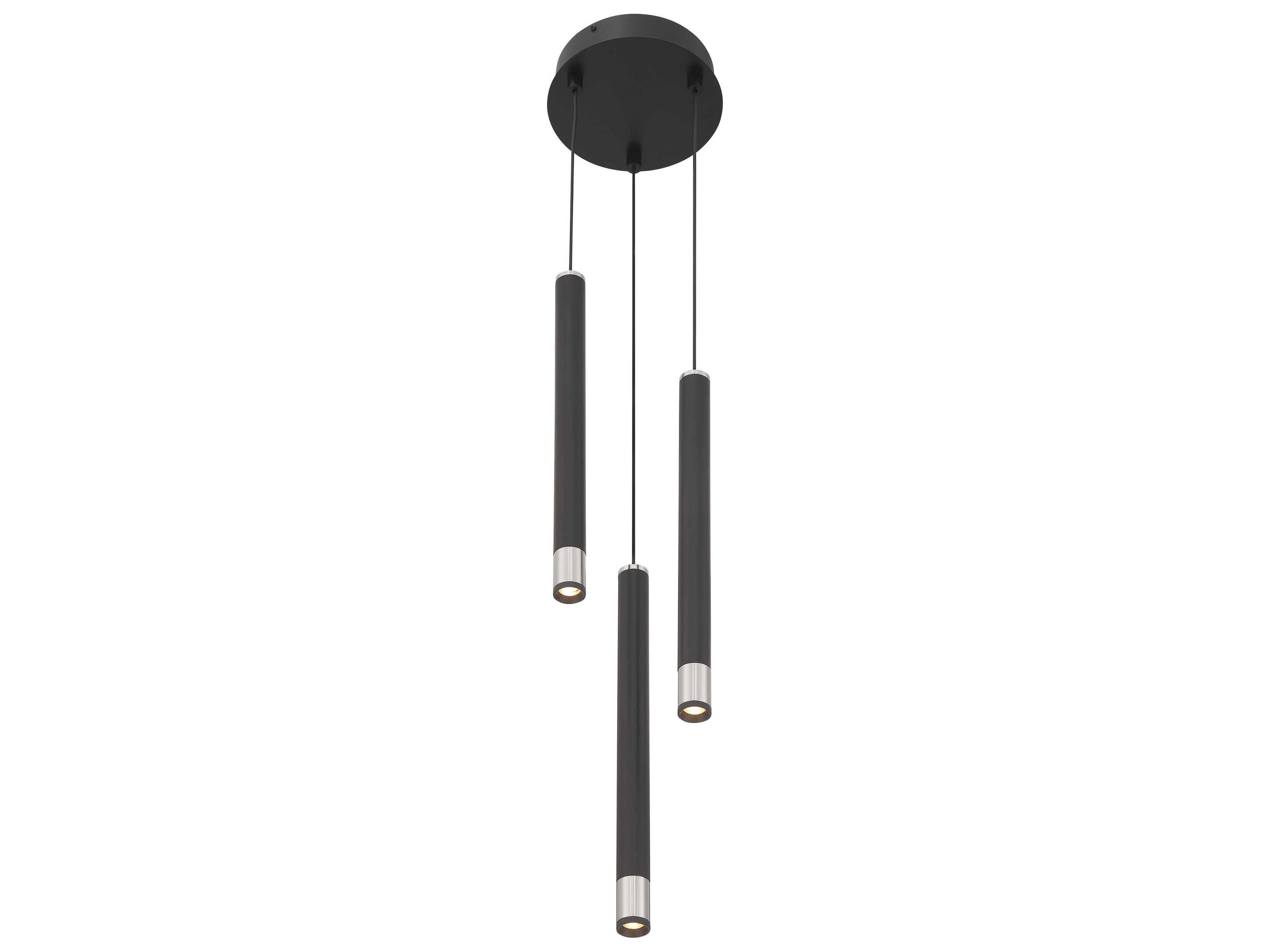 George Kovacs Wand 3-Light Coal Brushed Nickel Black Linear Mini Pendant