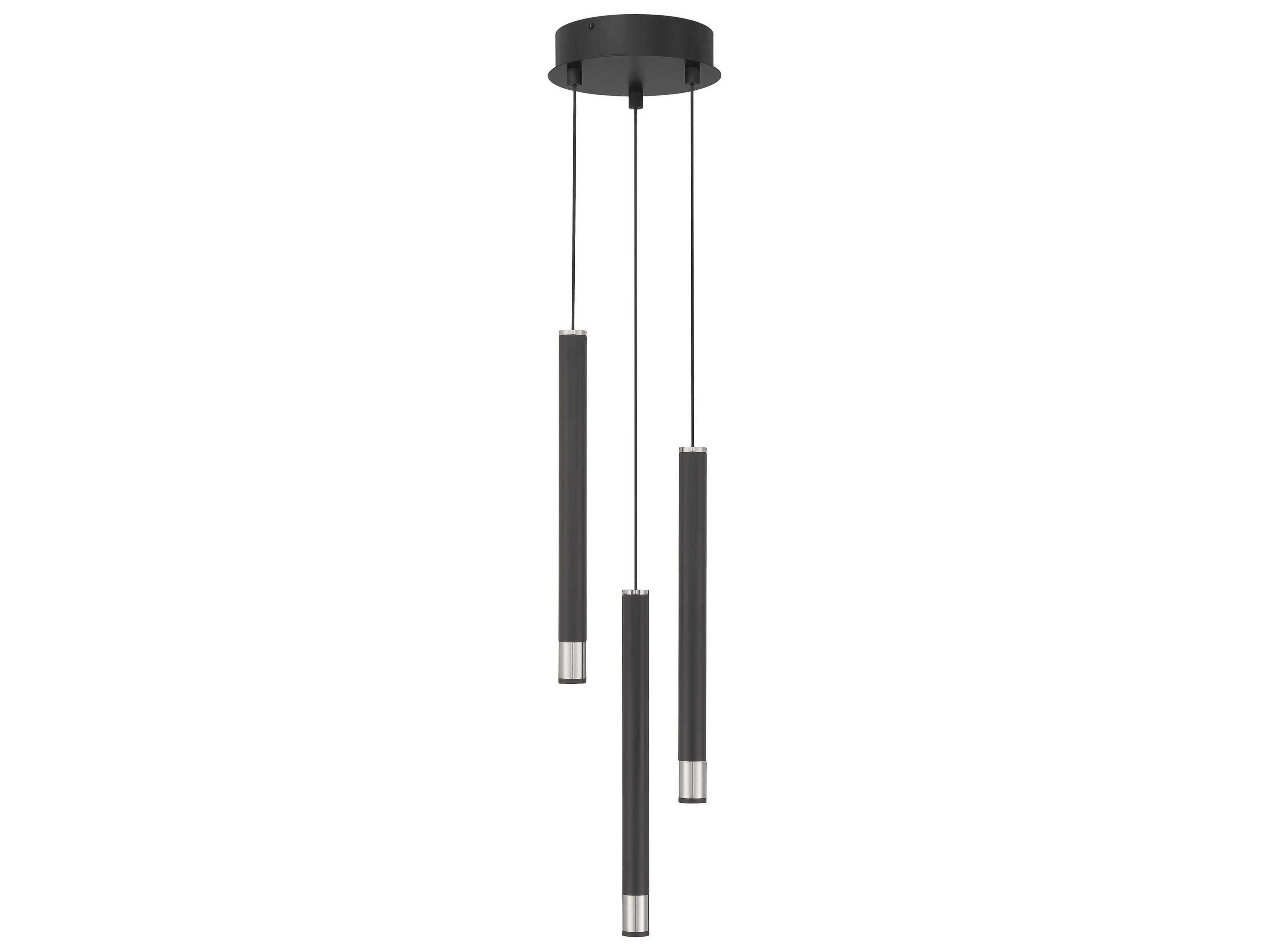 George Kovacs Wand 3-Light Coal Brushed Nickel Black Linear Mini Pendant