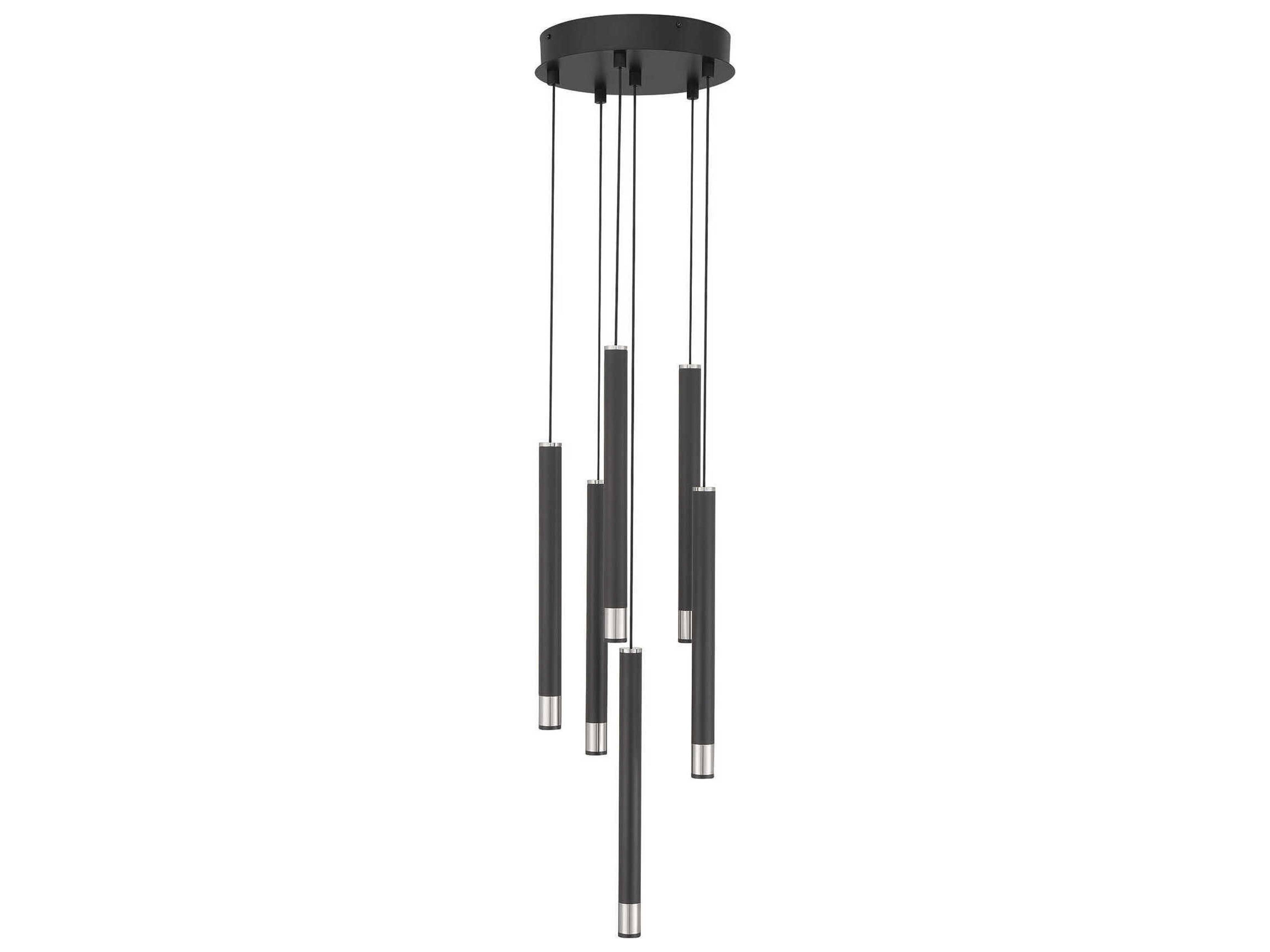 Wand 6-Light Coal Brushed Nickel Black Linear Mini Pendant