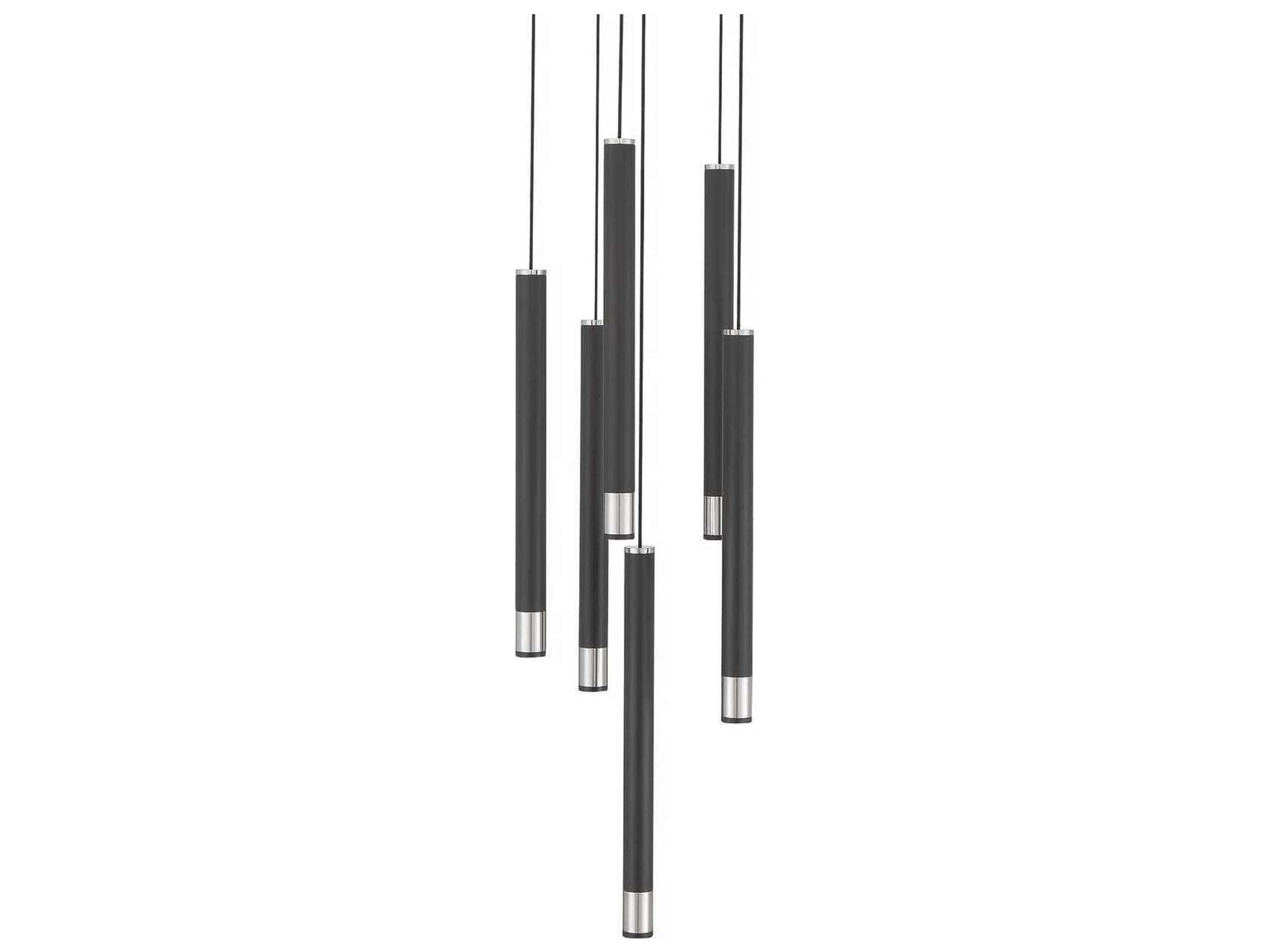 George Kovacs Wand 6-Light Coal Brushed Nickel Black Linear Mini Pendant