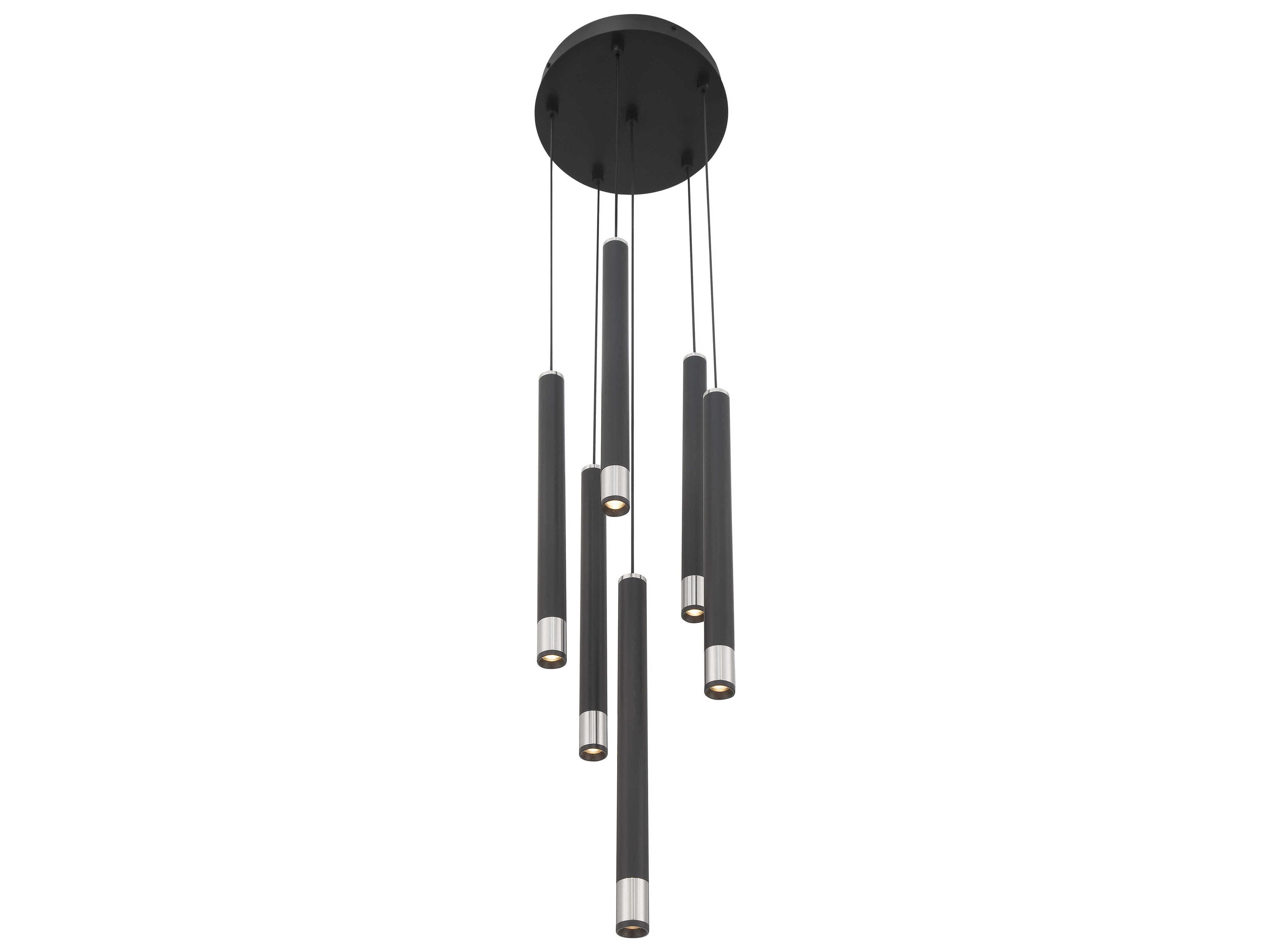 George Kovacs Wand 6-Light Coal Brushed Nickel Black Linear Mini Pendant