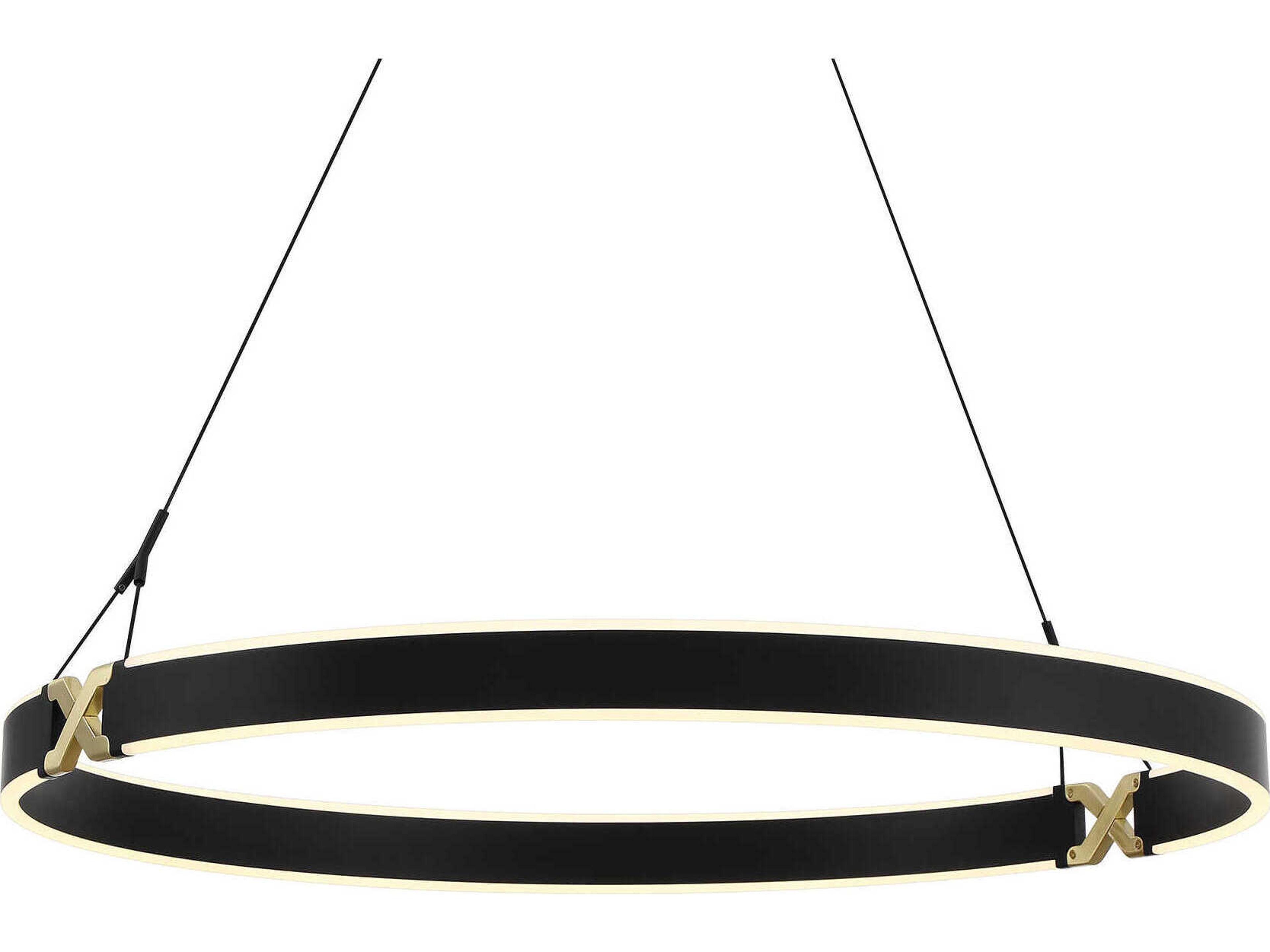 George Kovacs Recovery X 1-Light Coal Satin Brass Black LED Round Pendant