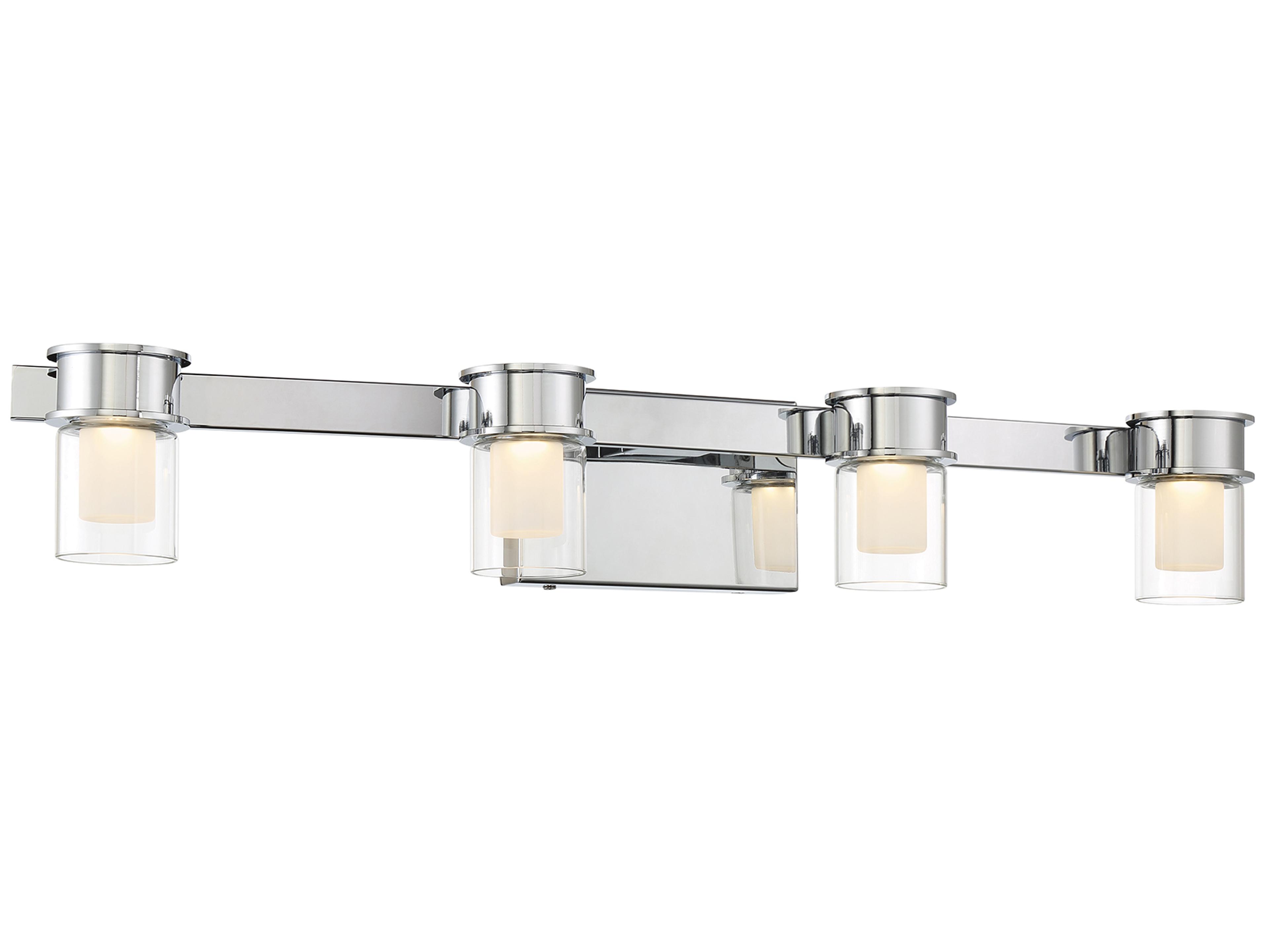Herald Square 4-Light Chrome Glass LED Vanity Light
