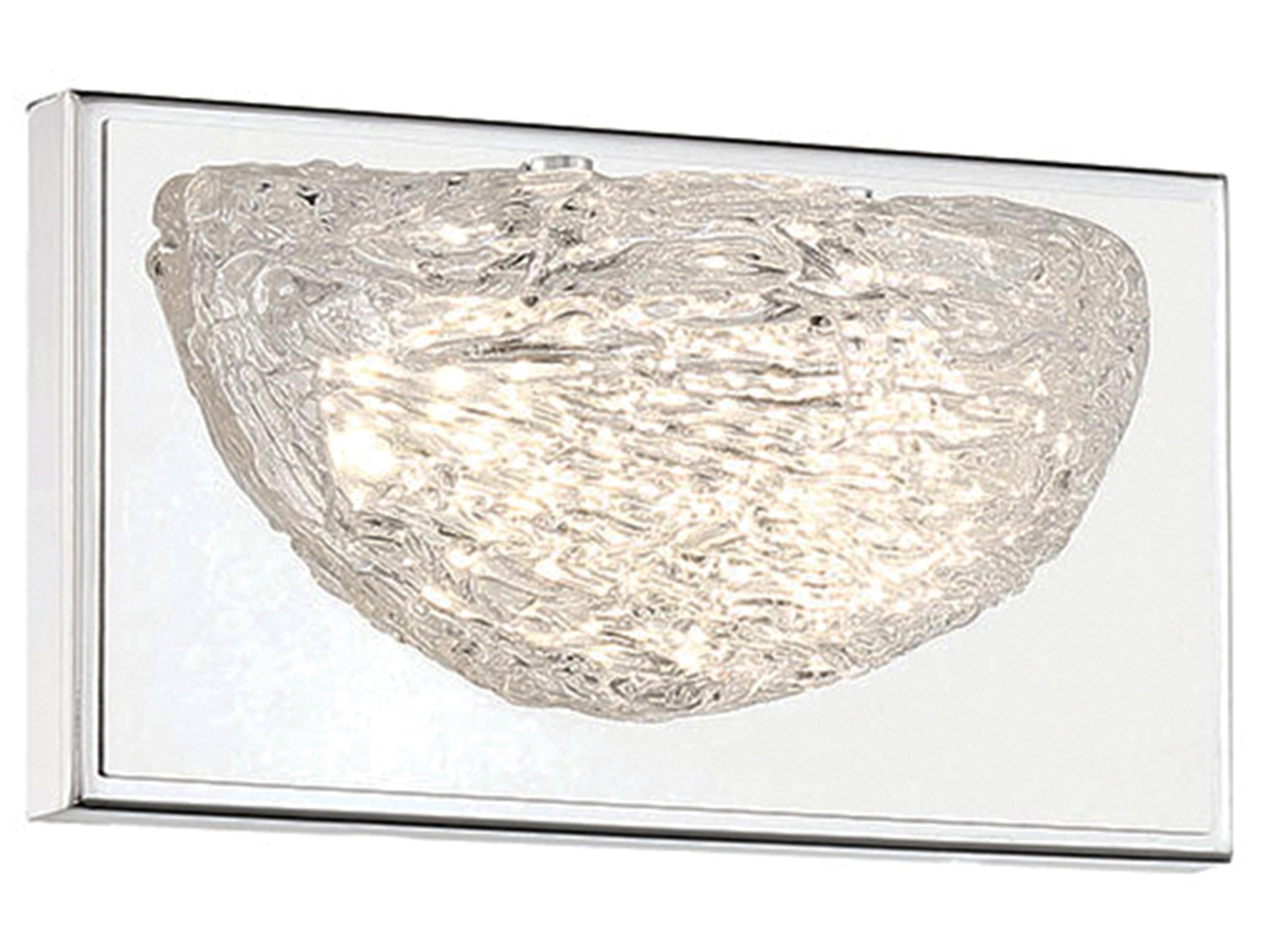 Modern Ice 1-Light Chrome Glass LED Wall Sconce