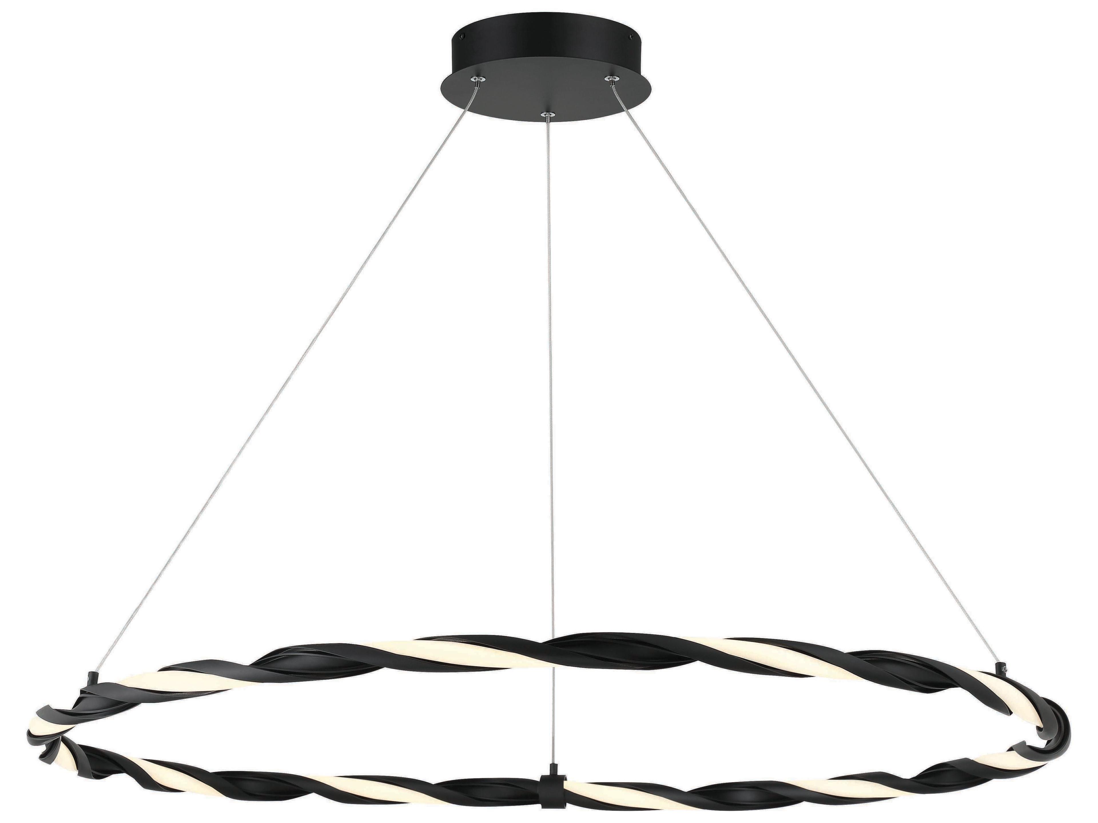 Convolution 1-Light Coal Black LED Round Island Pendant