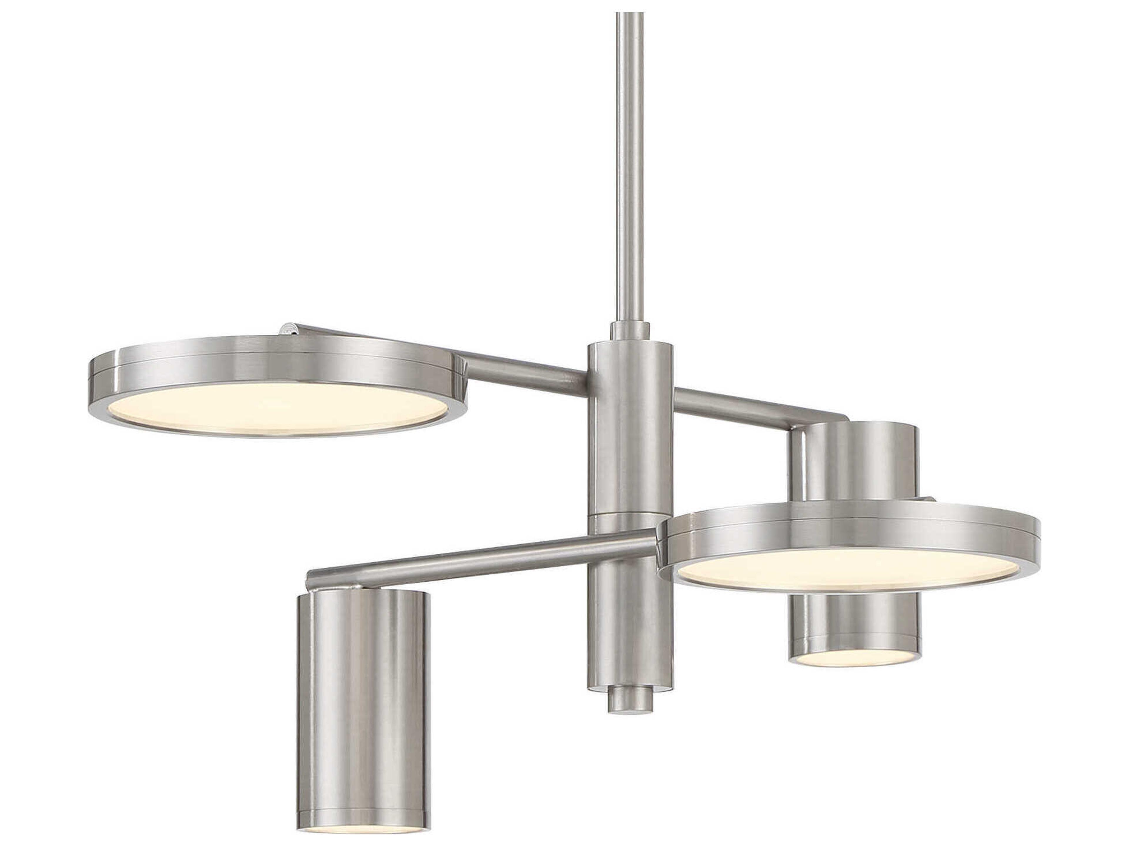 Swivel 4-Light Brushed Nickel Glass LED Chandelier