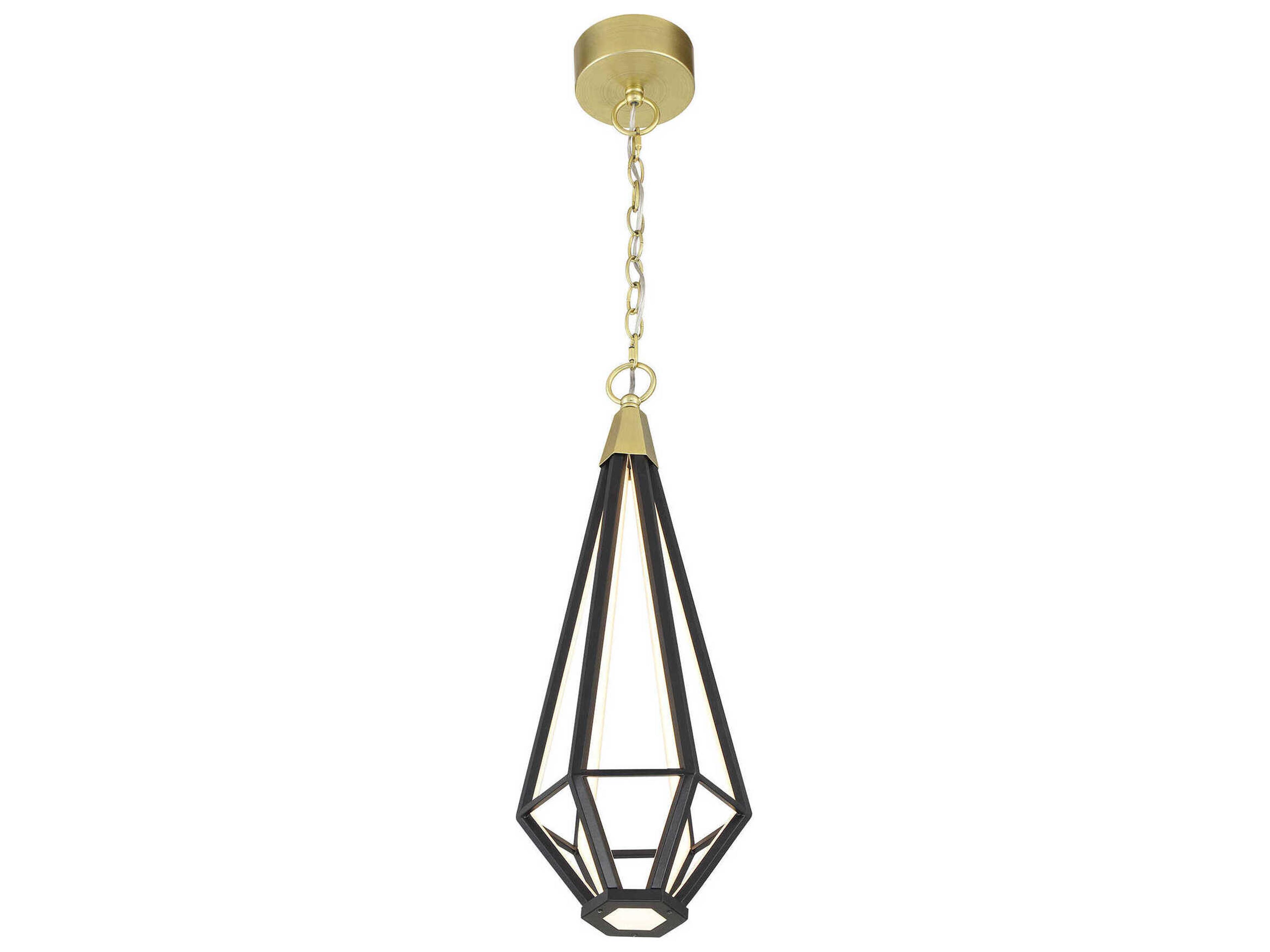 George Kovacs Dripping Gems 1-Light Soft Brass Black LED Geometric Mini Pendant