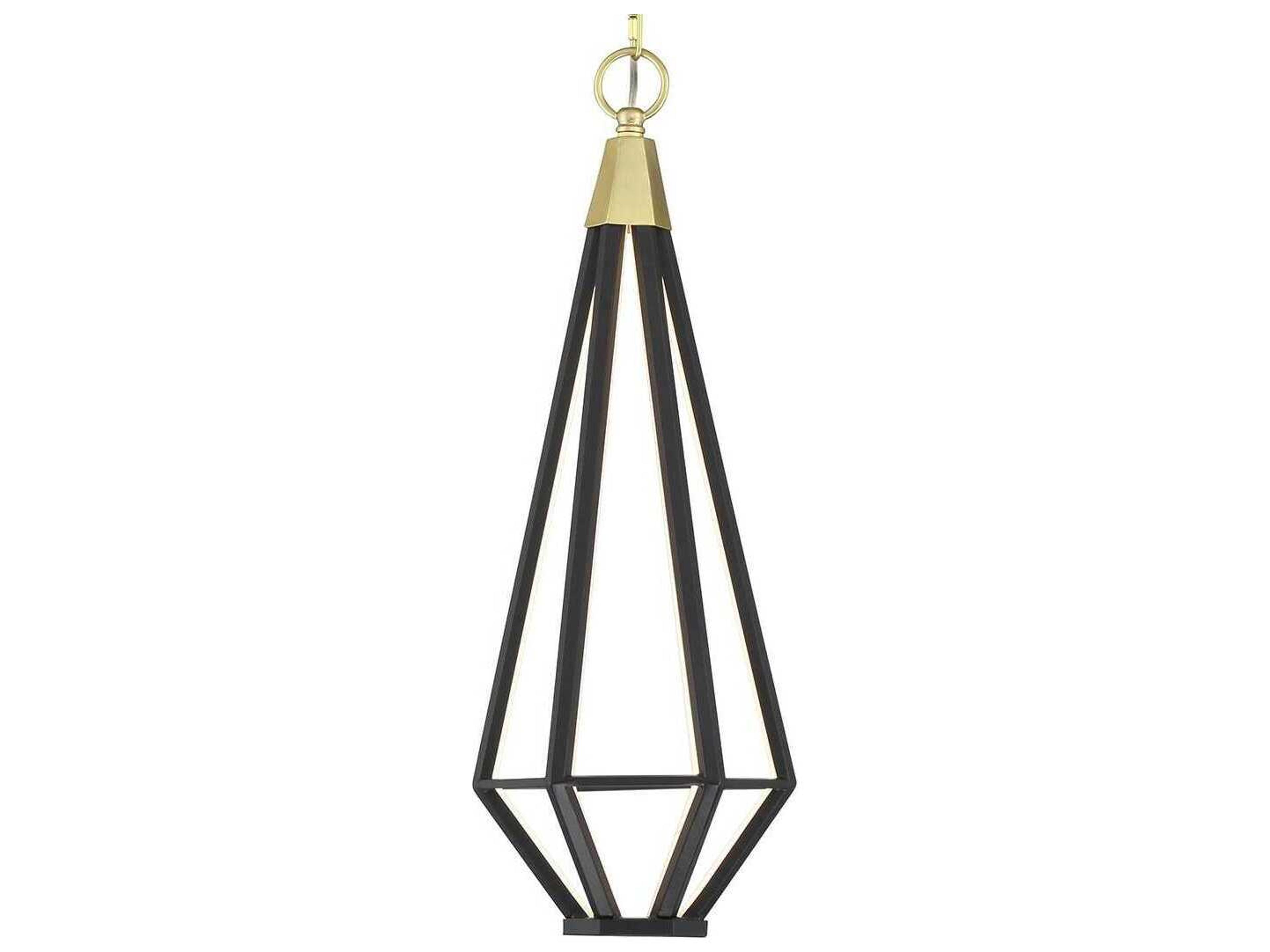 George Kovacs Dripping Gems 1-Light Soft Brass Black LED Geometric Mini Pendant