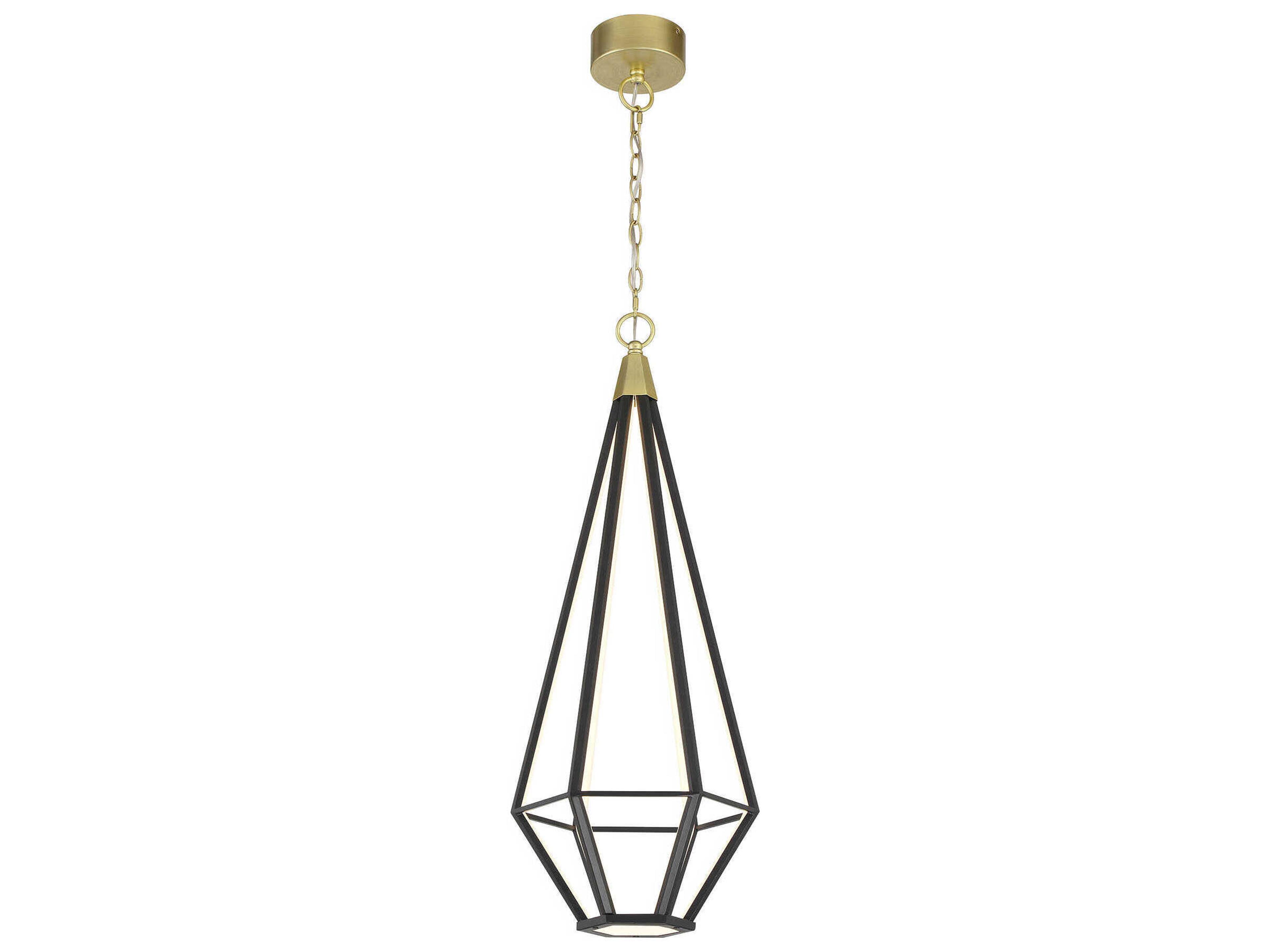 Dripping Gems 1-Light Soft Brass Black LED Geometric Pendant