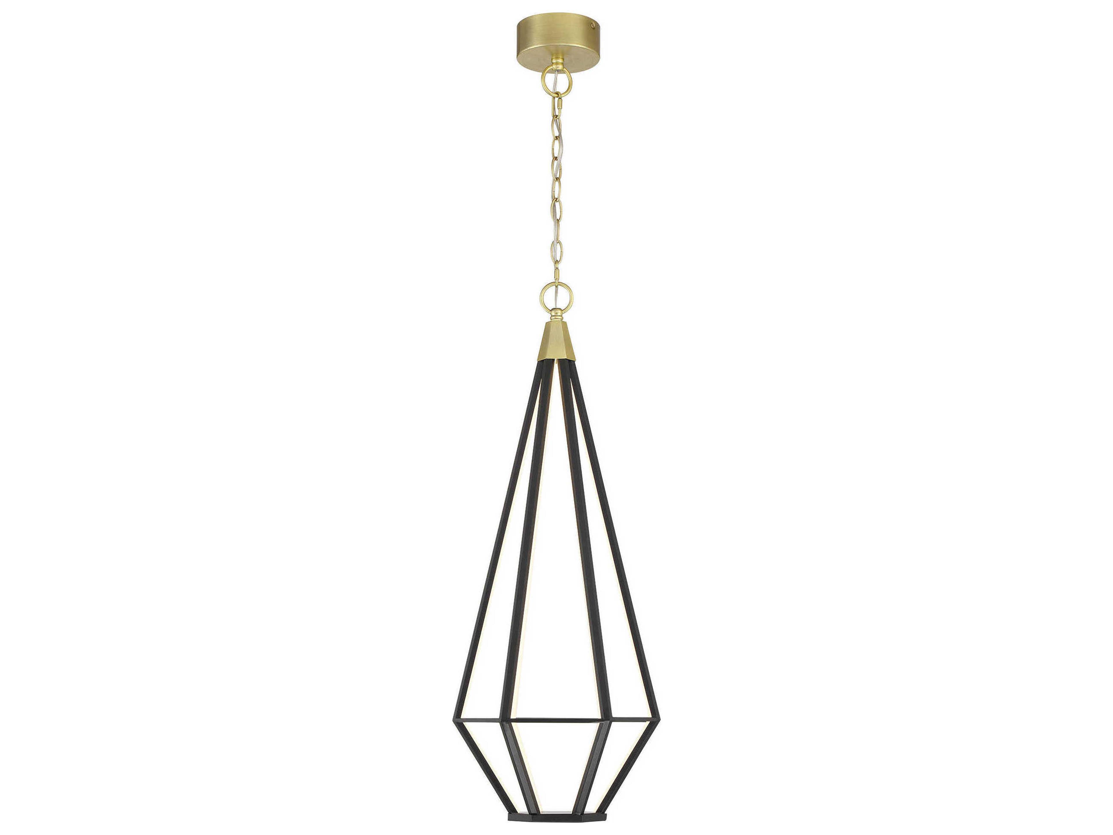 George Kovacs Dripping Gems 1-Light Soft Brass Black LED Geometric Pendant