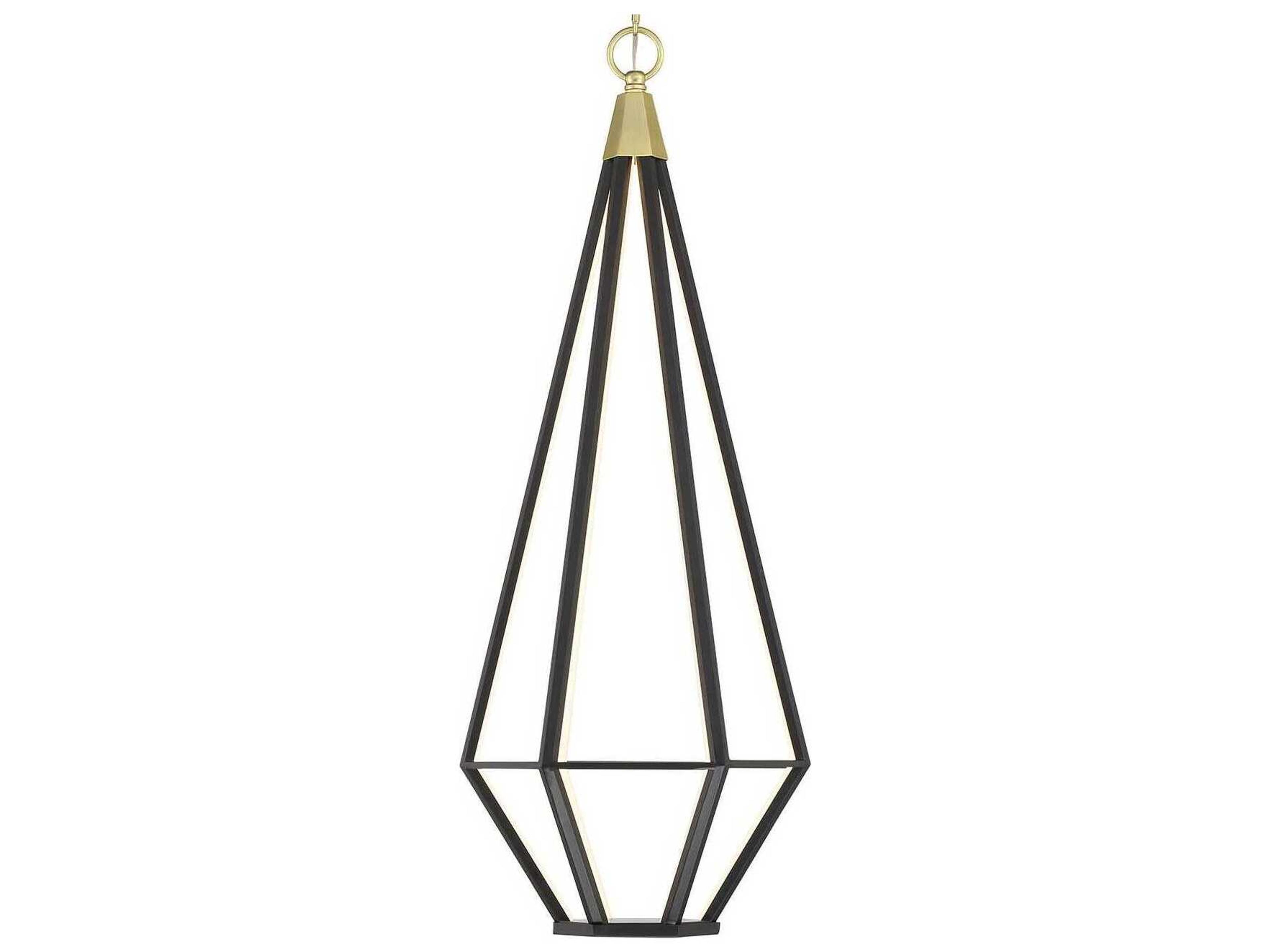 George Kovacs Dripping Gems 1-Light Soft Brass Black LED Geometric Pendant