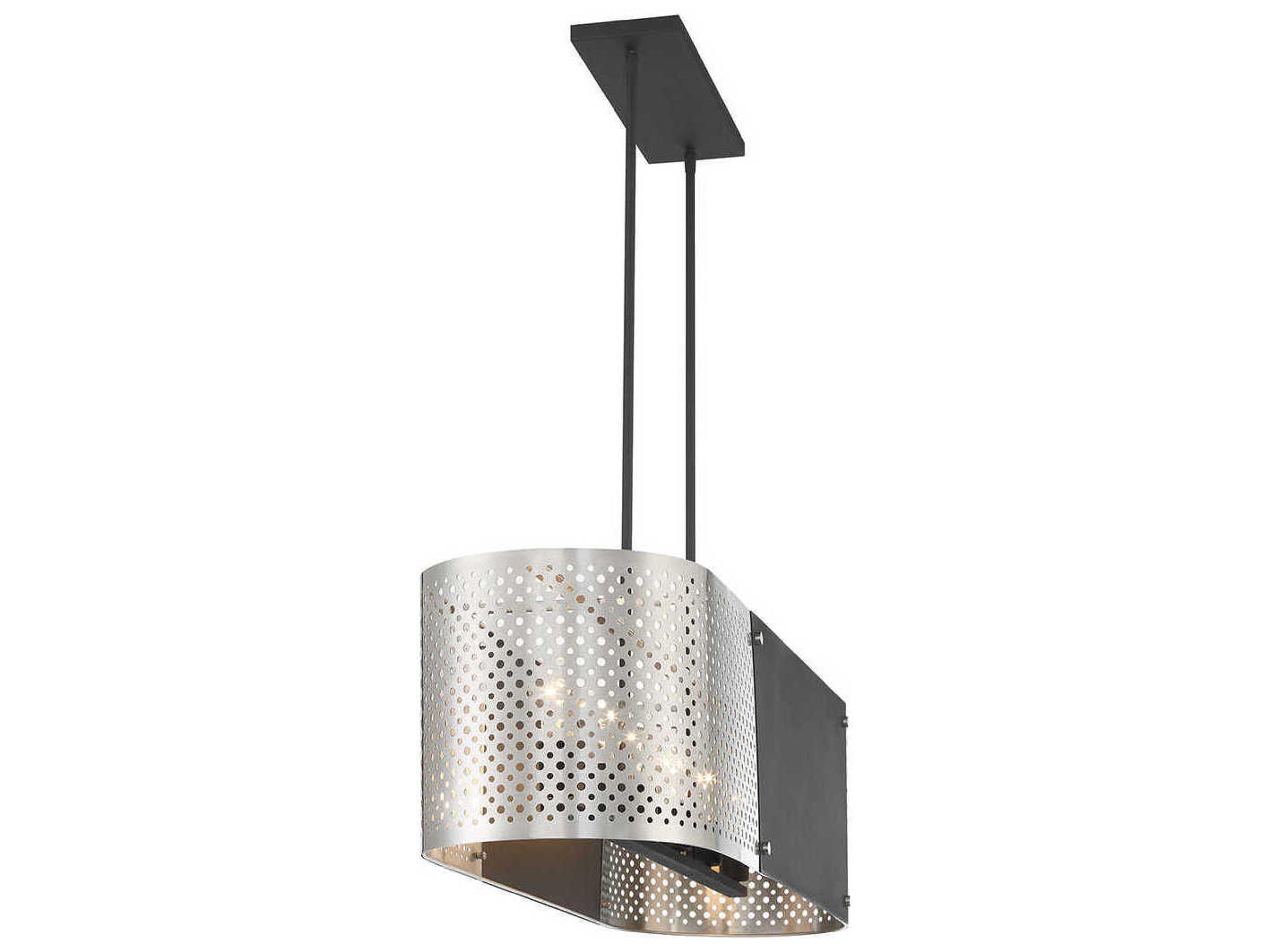 George Kovacs Noho 6-Light Brushed Nickel Sand Coal Black Linear Island Pendant