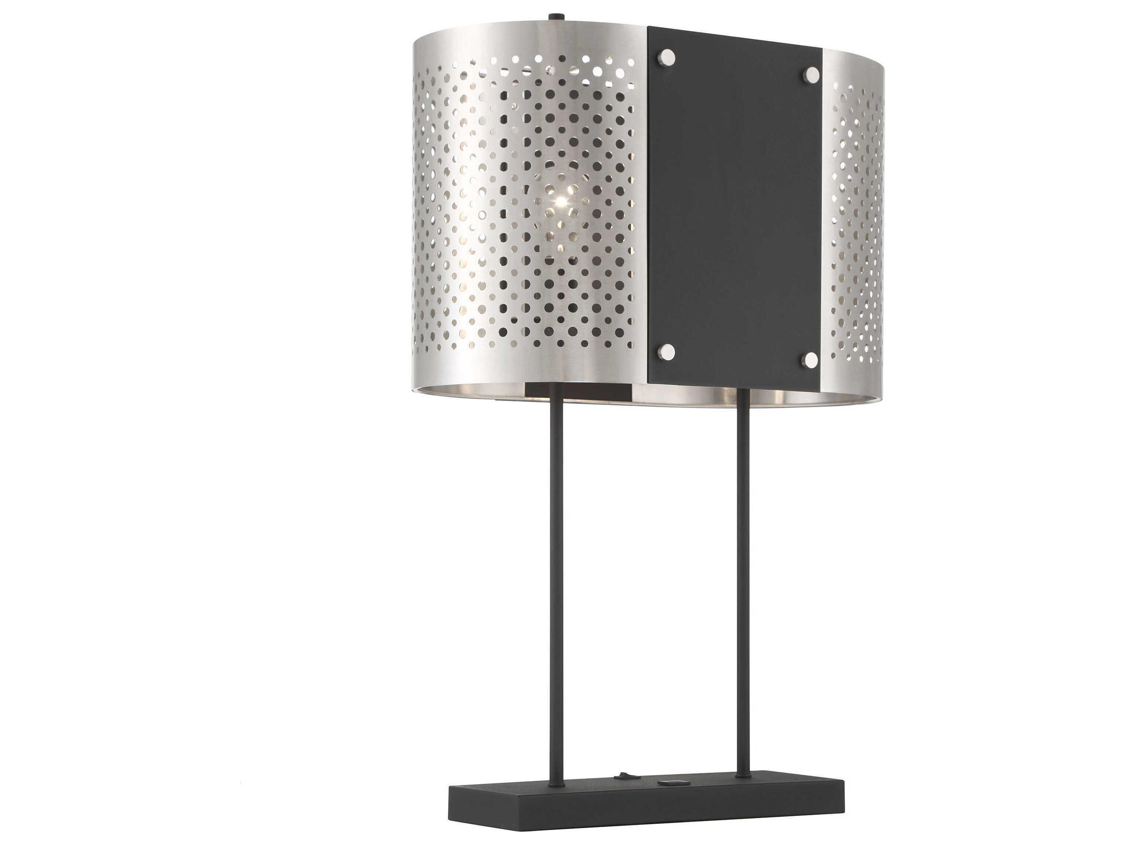 Noho Brushed Nickel Sand Coal Black Buffet Lamp